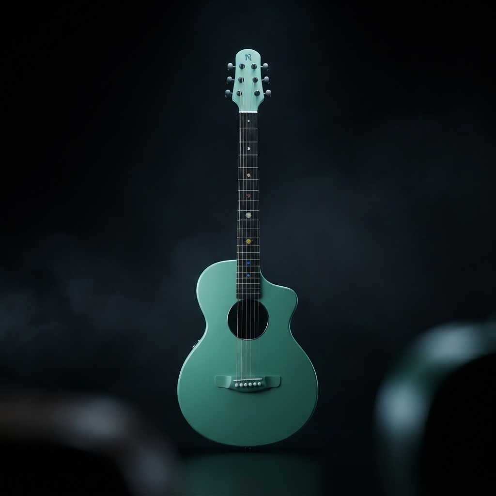 Natasha Asteroid NSX Carbon Fibre Acoustic Guitar with Smart Pickup Mint green