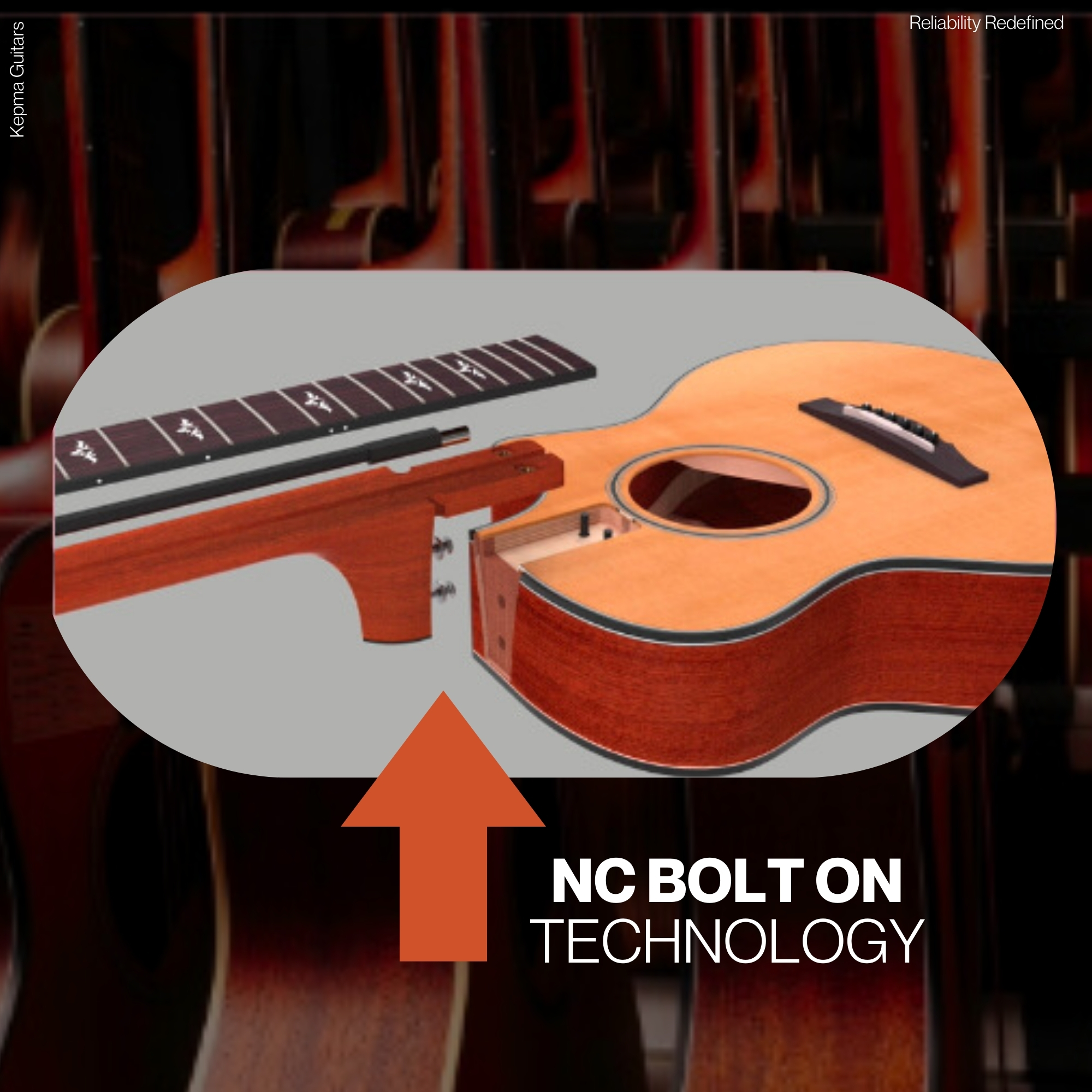 Kepma FC Mini SR Elite Series 36 inch Solid Top Cutaway Travel Acoustic Guitar - Natural Rosewood