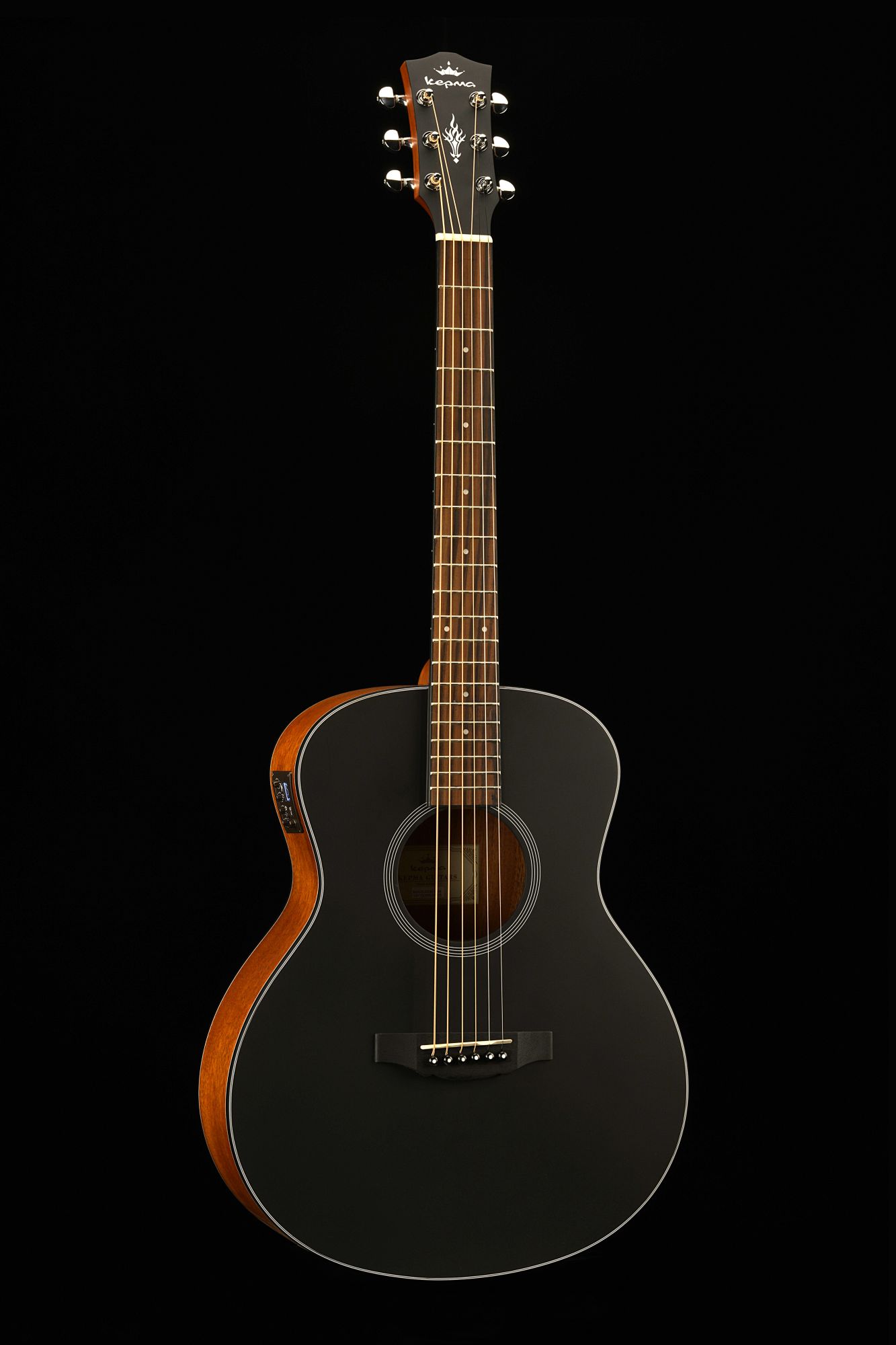 Kepma ES36-E Semi Acoustic Travel Guitar- Black Matt