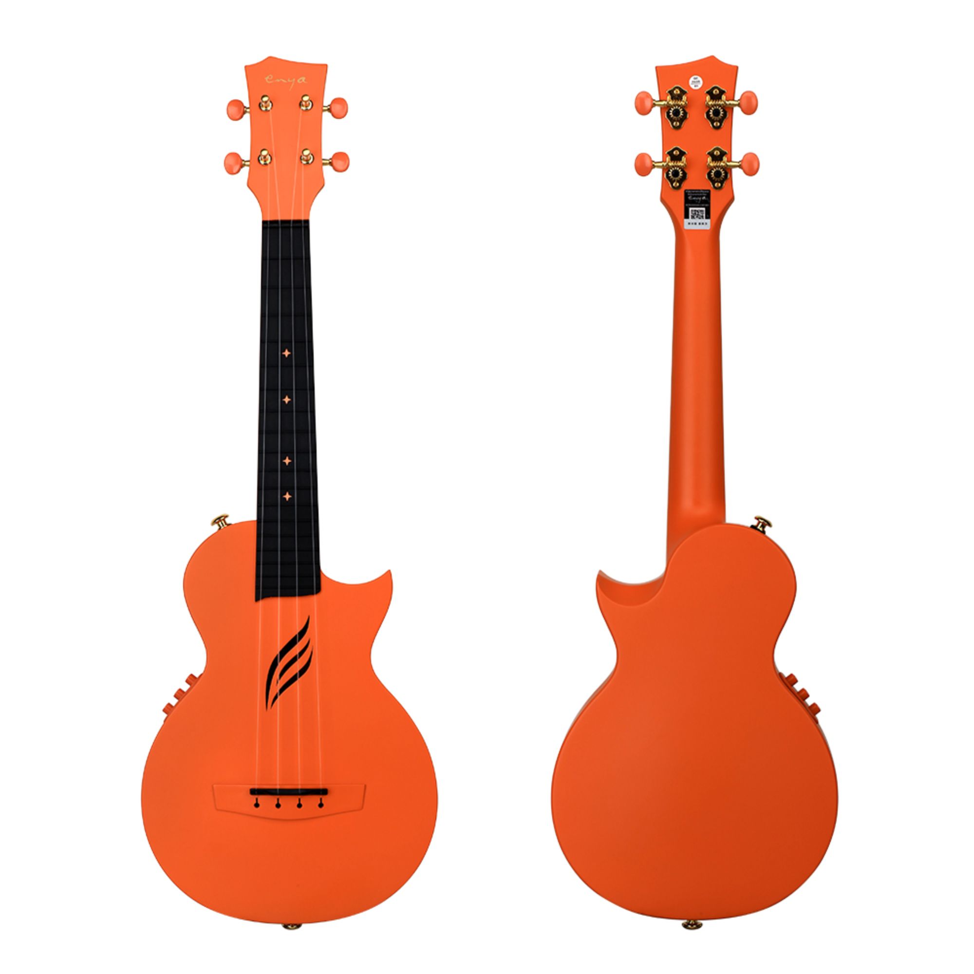 Enya Concert Nova UE Carbon Fiber Travel Ukulele with AcousticPlus- Orange
