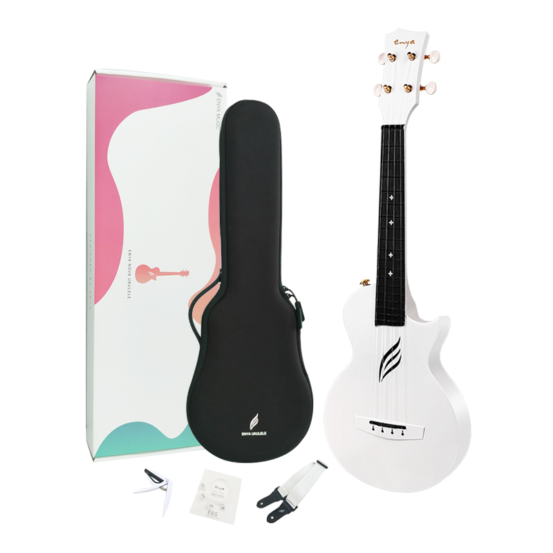 Enya Concert Nova U Carbon Fiber Travel Ukulele- White