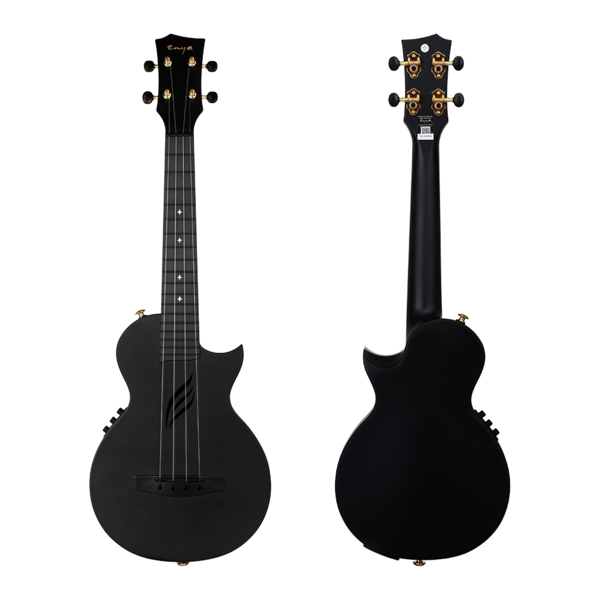 Enya Concert Nova UE Carbon Fiber Travel Ukulele with AcousticPlus- Black