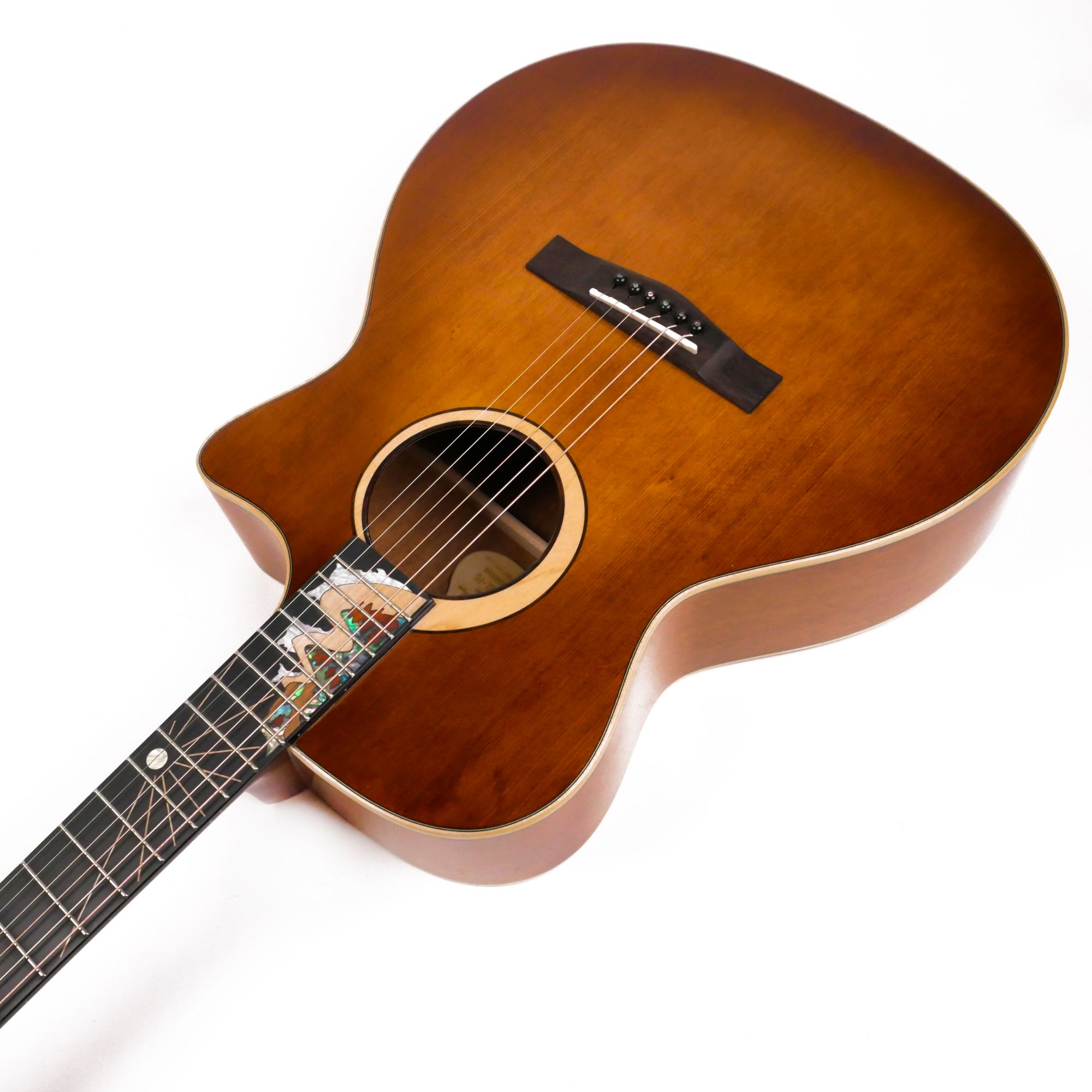 SQOE SQ-PFZL-FG Solid spruce top Acoustic guitar - Vintage Cherry red gloss
