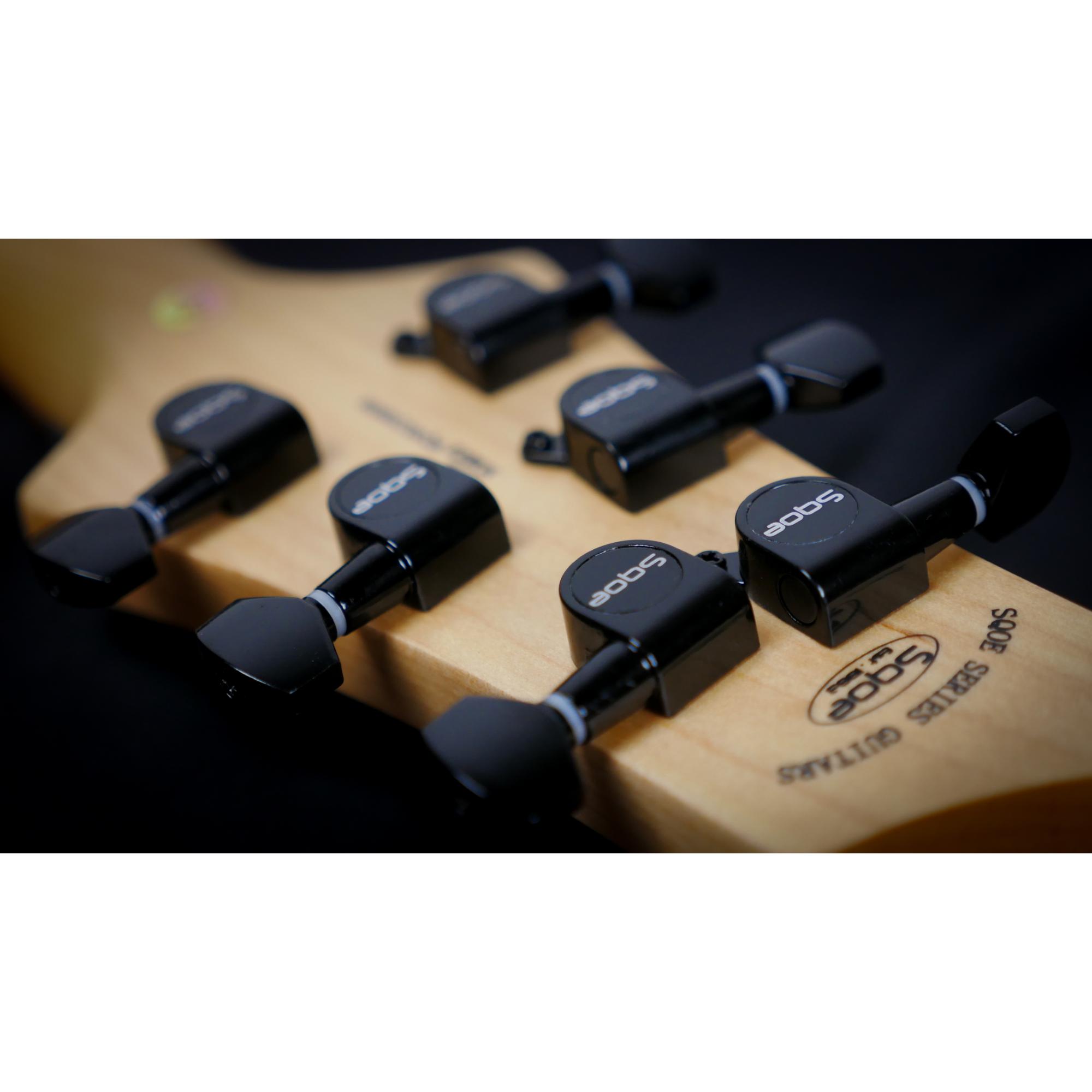 SQOE SEIB370 Sunburst vintage 6-saddle tremolo bridge