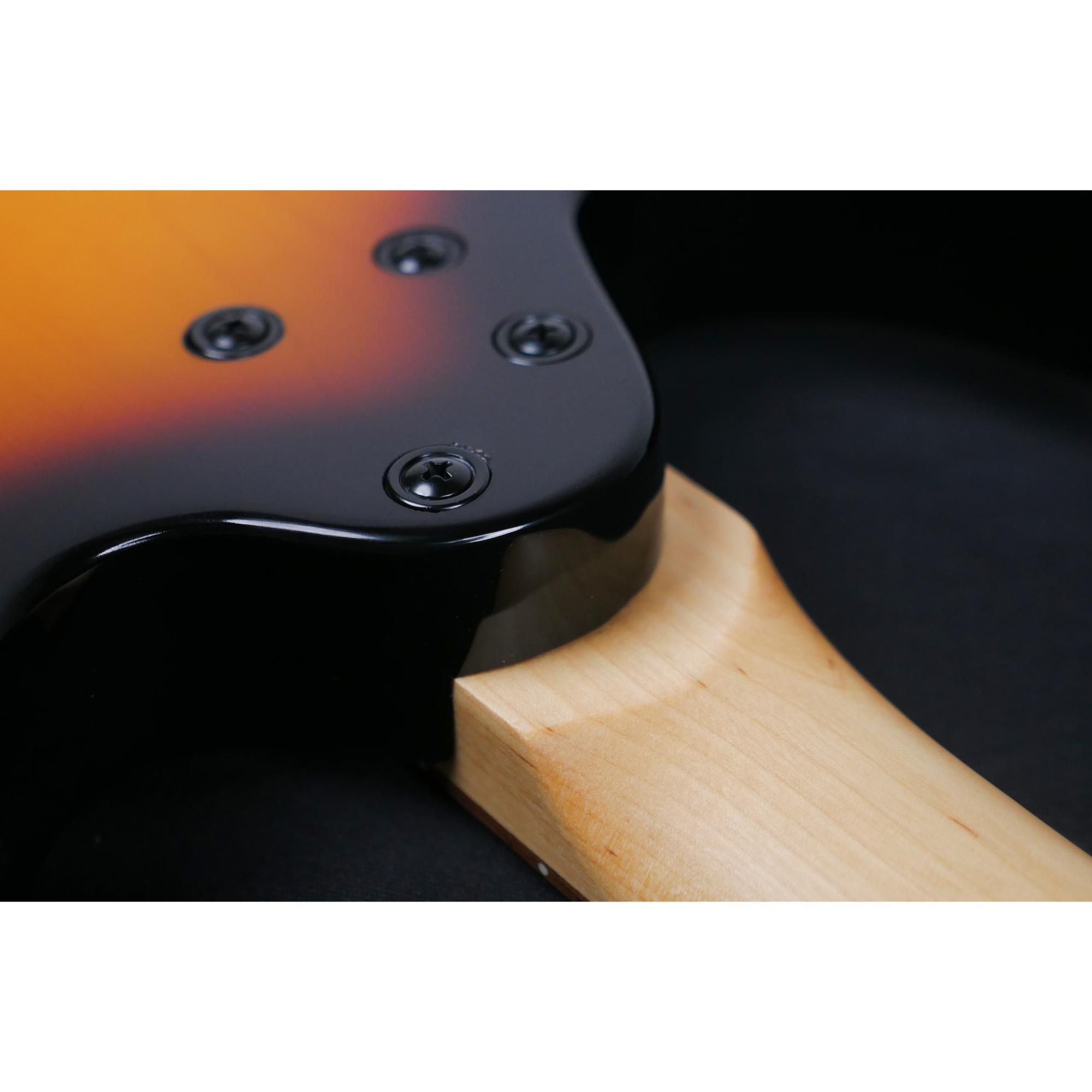 SQOE SEIB370 Sunburst slim C neck and sharktooth inlay detail