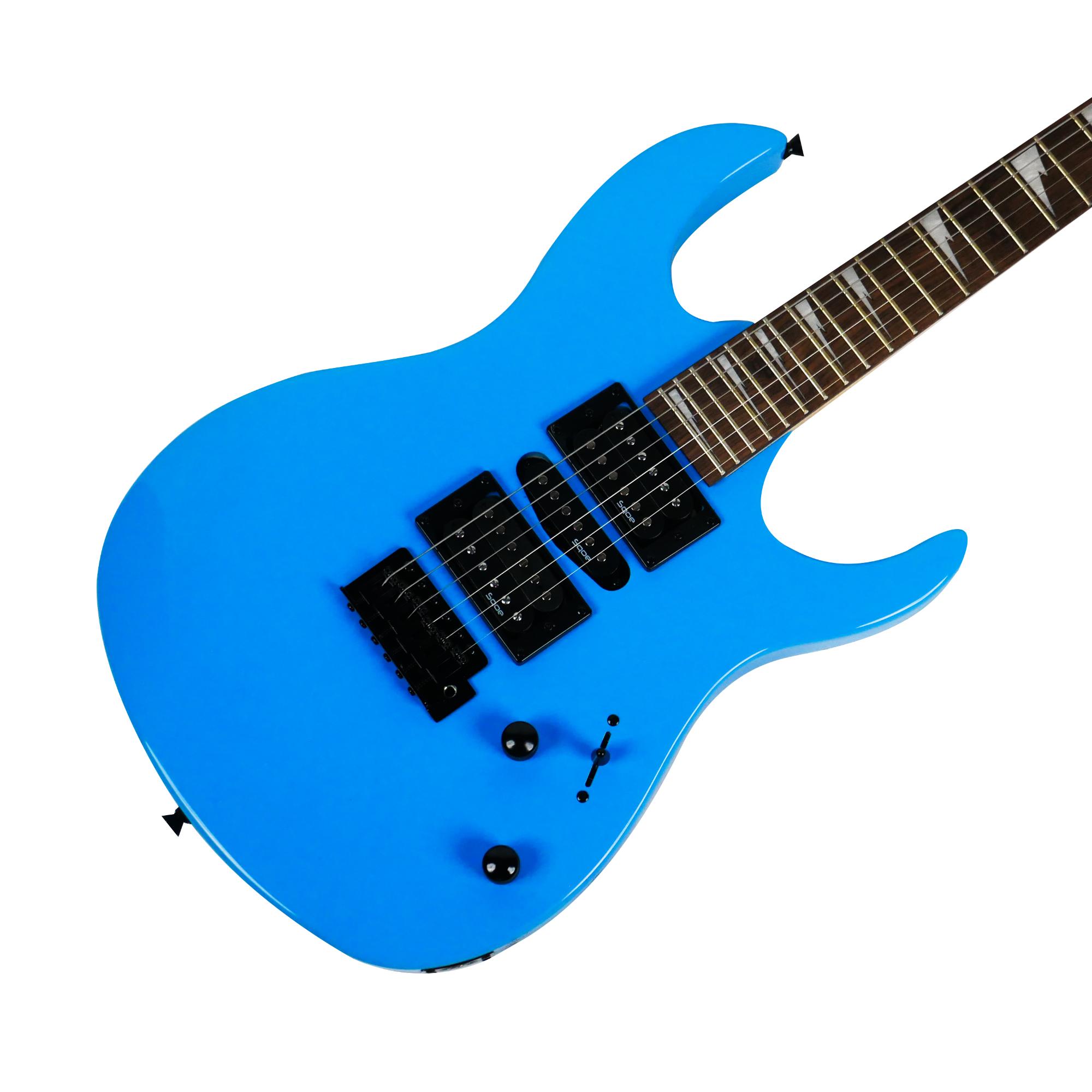 SQOE SEIB370 Sky Blue vintage 6-saddle tremolo bridge