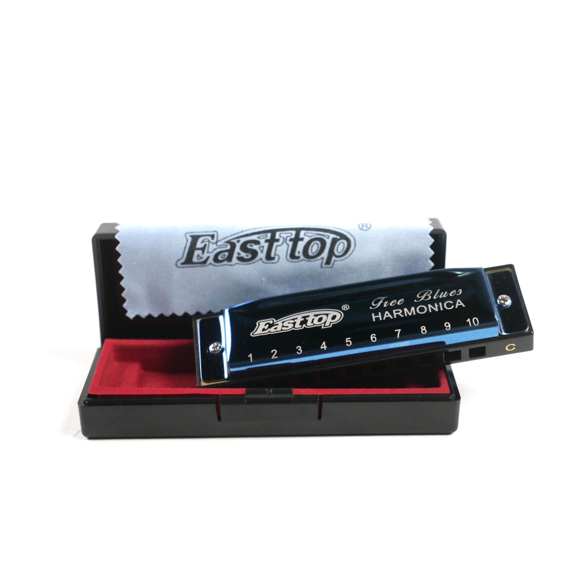 East top Harmonica Blue colour Blues Diatonic Harmonica Mouth Organ Key of C 10 Holes 20 Tones Harmonica For Adults Kids Beginners Professionals and Students