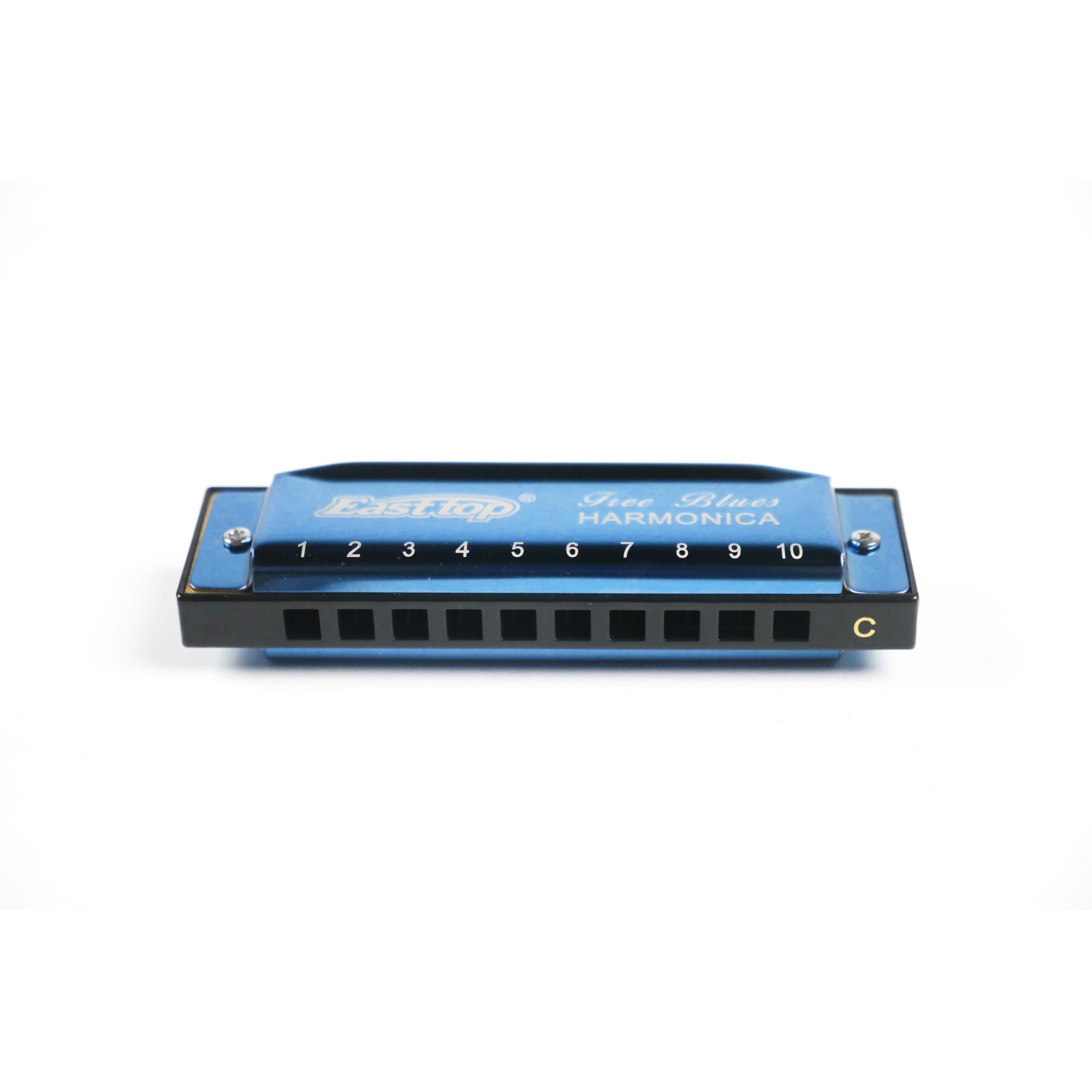 East top Harmonica Blue colour Blues Diatonic Harmonica Mouth Organ Key of C 10 Holes 20 Tones Harmonica For Adults Kids Beginners Professionals and Students