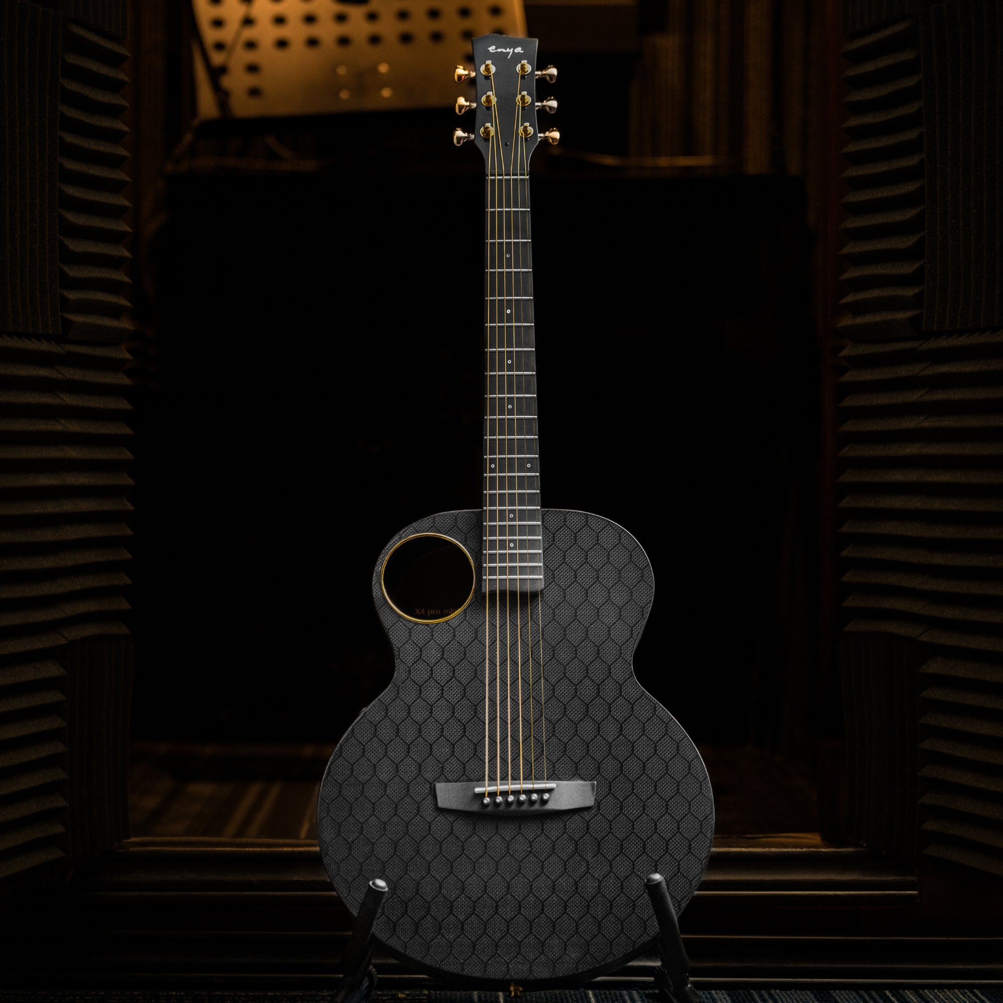 X4 PRO MINI 36 EQ TransAcoustic Guitar- Black Glossy with Hard case