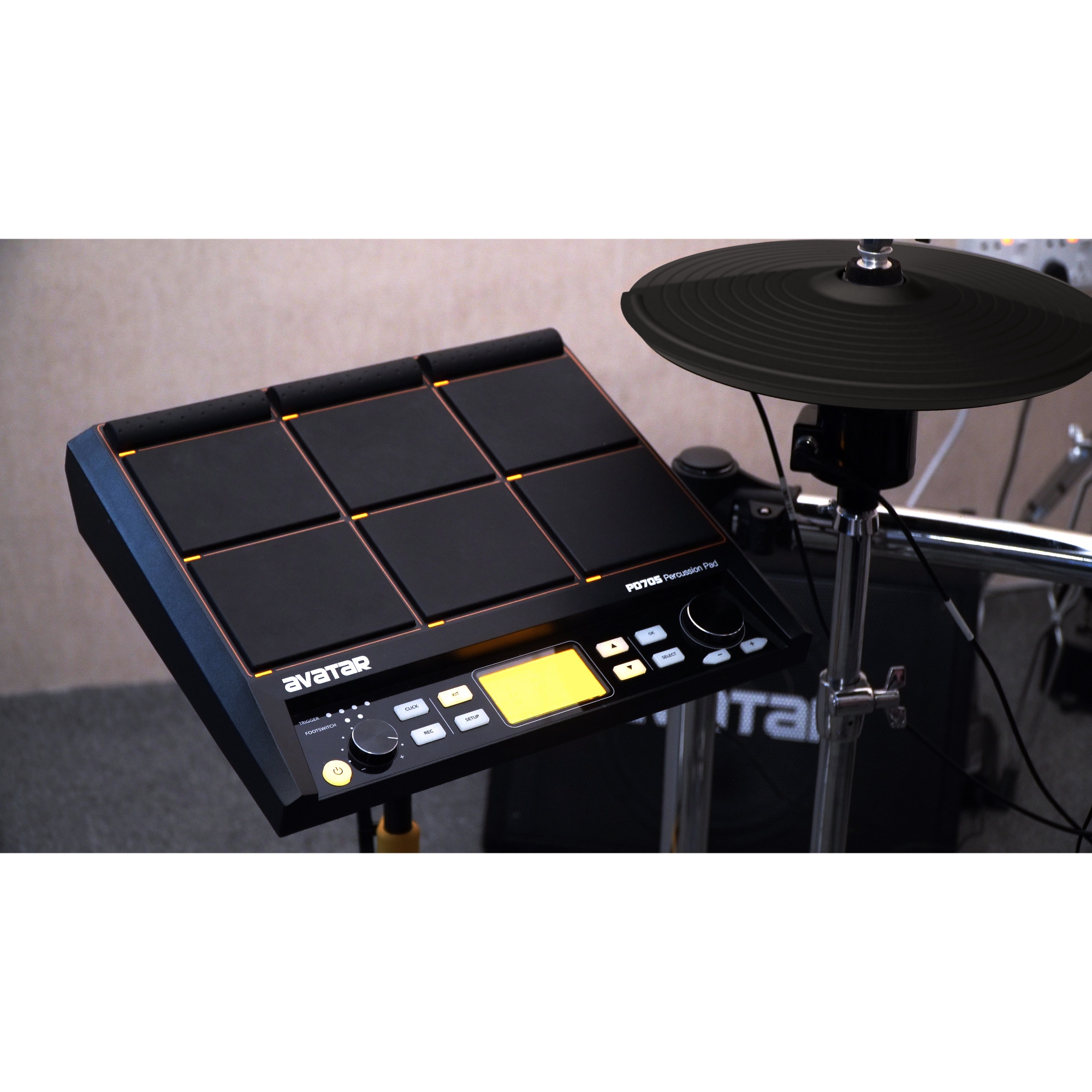 Avatar PD705 Sample Pad Portable Multipad for Drummers With 9 Velocity Sensitive Drum Pads 592 Percussion Sounds Support USBMIDI In OutAUX