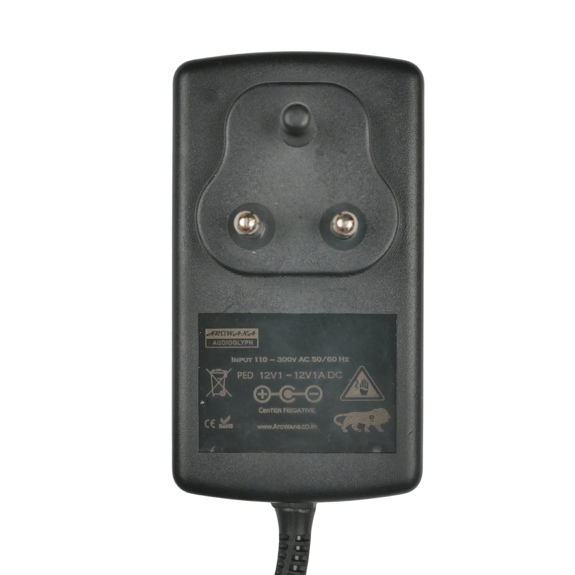 Arowana PED12V1 Studio Grade Center Negative 12V 1 Amp power supply for Amp Sims Guitar Processors Pedals Pre Amp