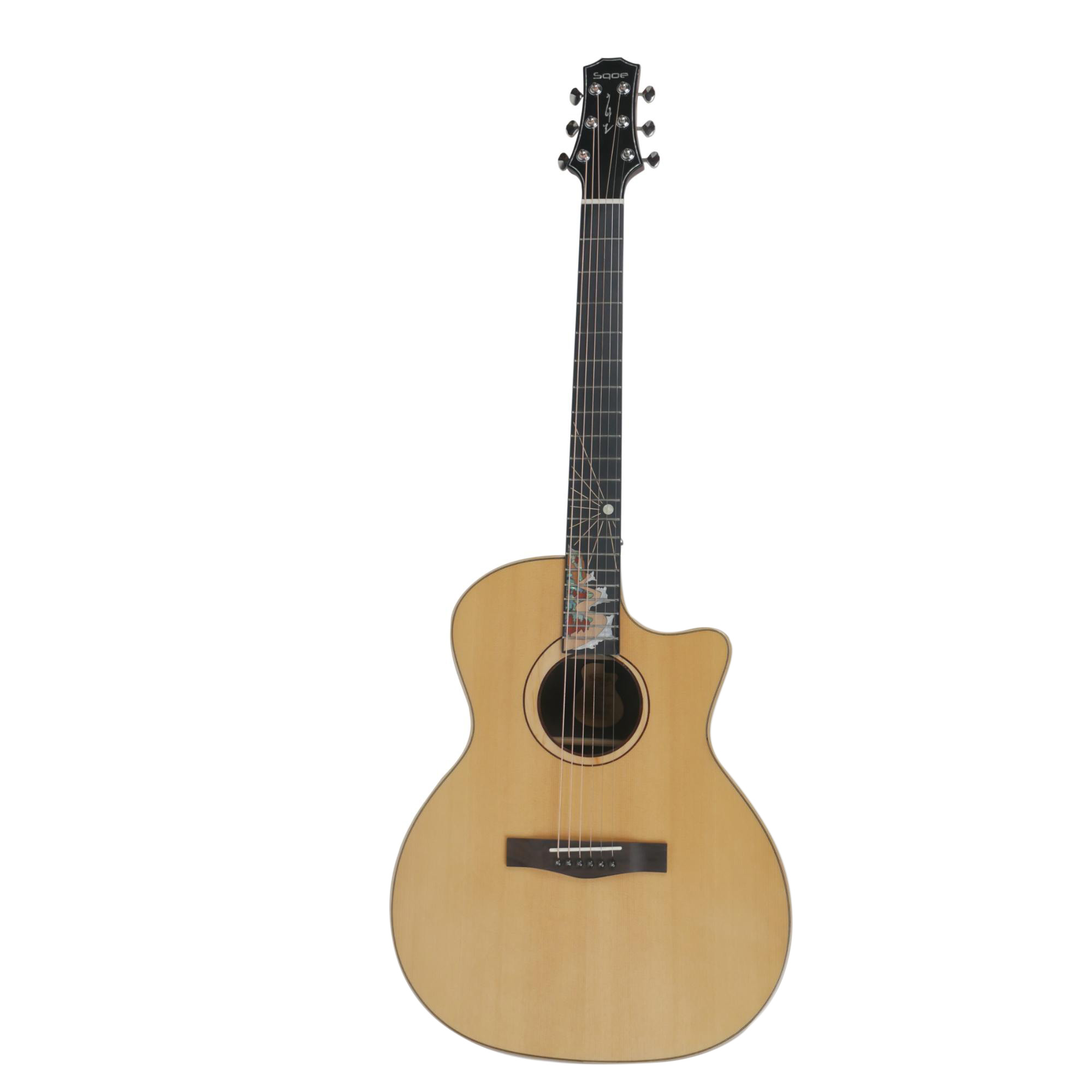 SQOE SQ-PFZL-GAC Natural Rosewood back and sides Acoustic guitar with kit