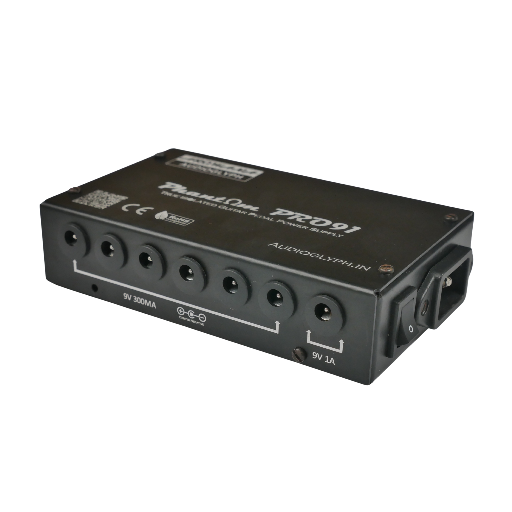 Arowana AudioGlyph Phantom Pro91 True Isolated Guitar Pedal Power Supply - 6 x 9V 300mA 1 x 9V 1A
