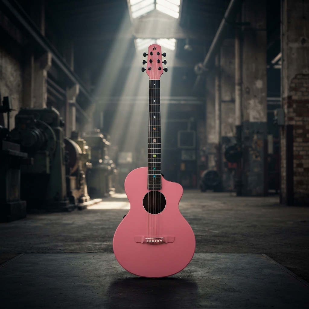 Natasha Asteroid NSX Carbon Fibre Acoustic Guitar with Smart Pickup Peach pink
