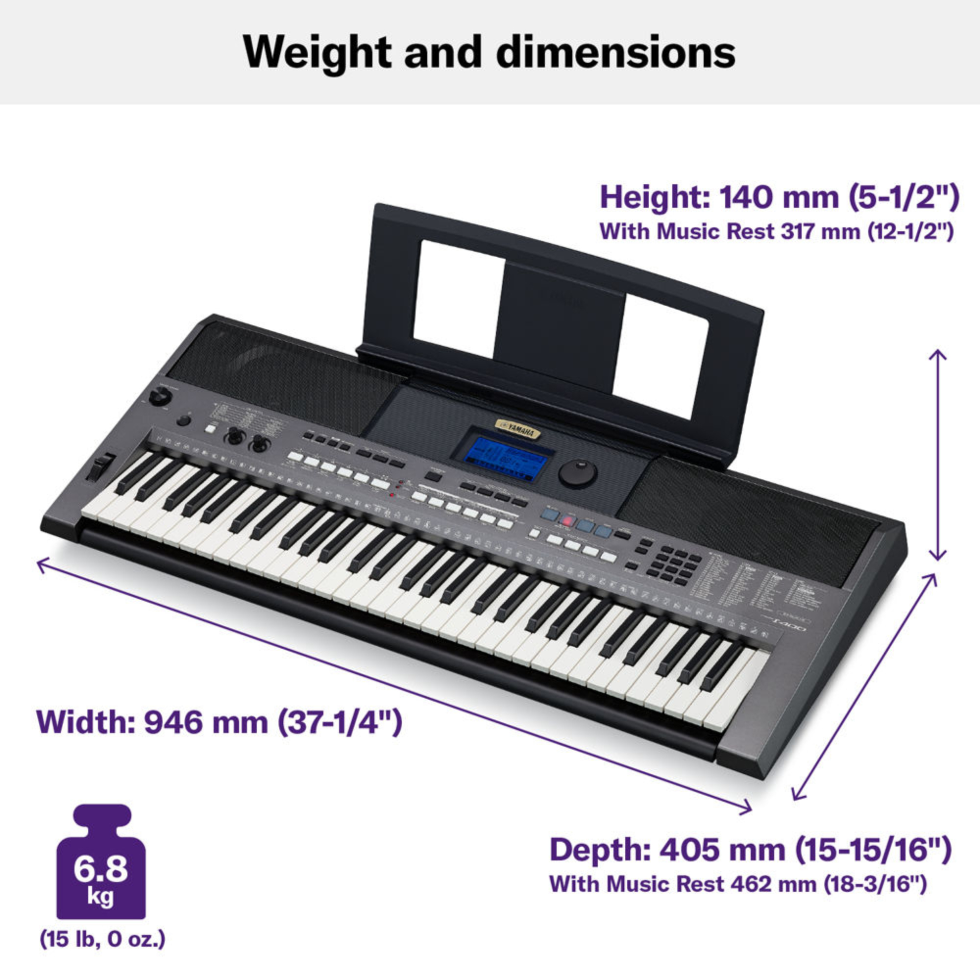 Yamaha PSR I400 61 Key Portable Keyboard with Touch Response