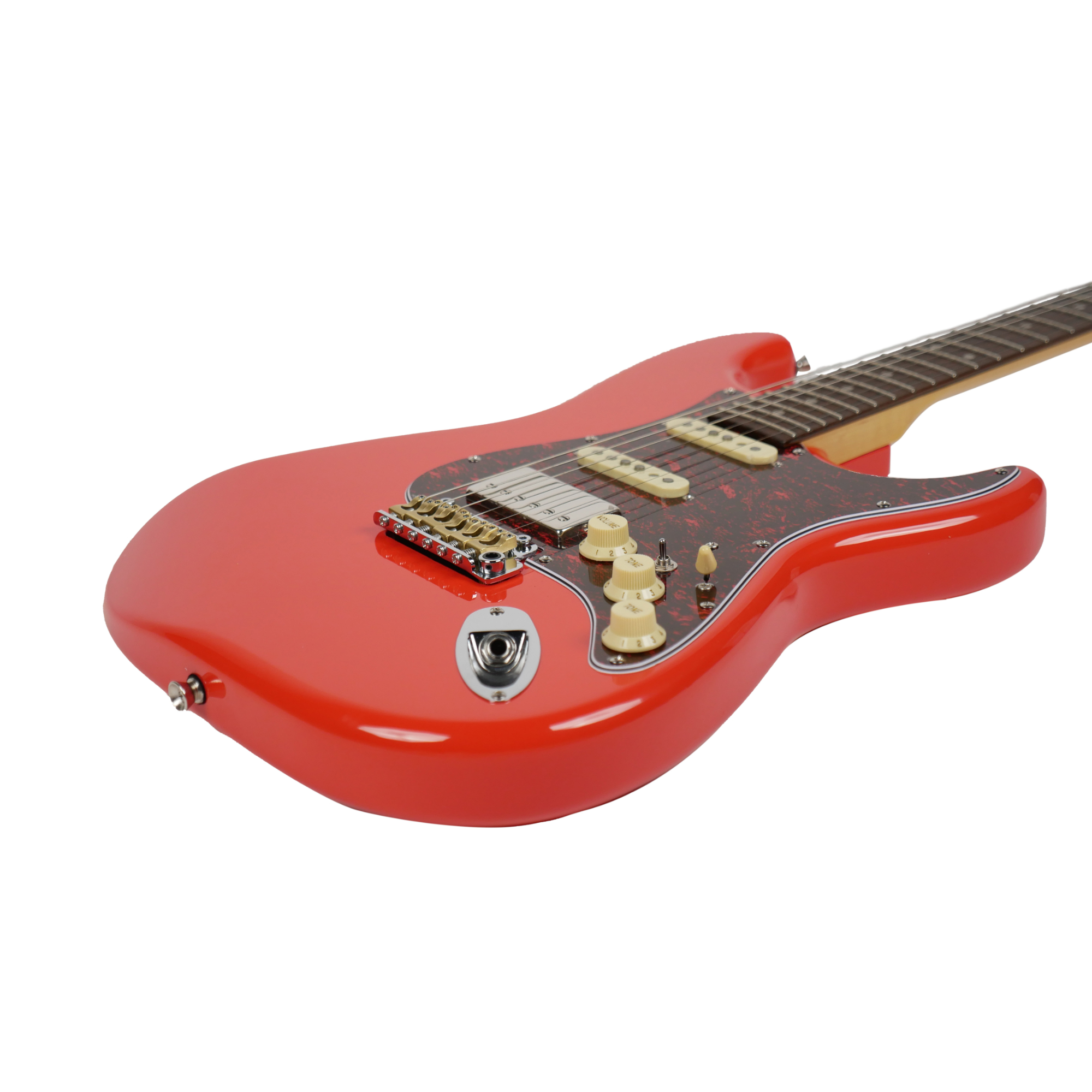 SQOE SEST1000 Red 2-point tremolo bridge and locking tuners
