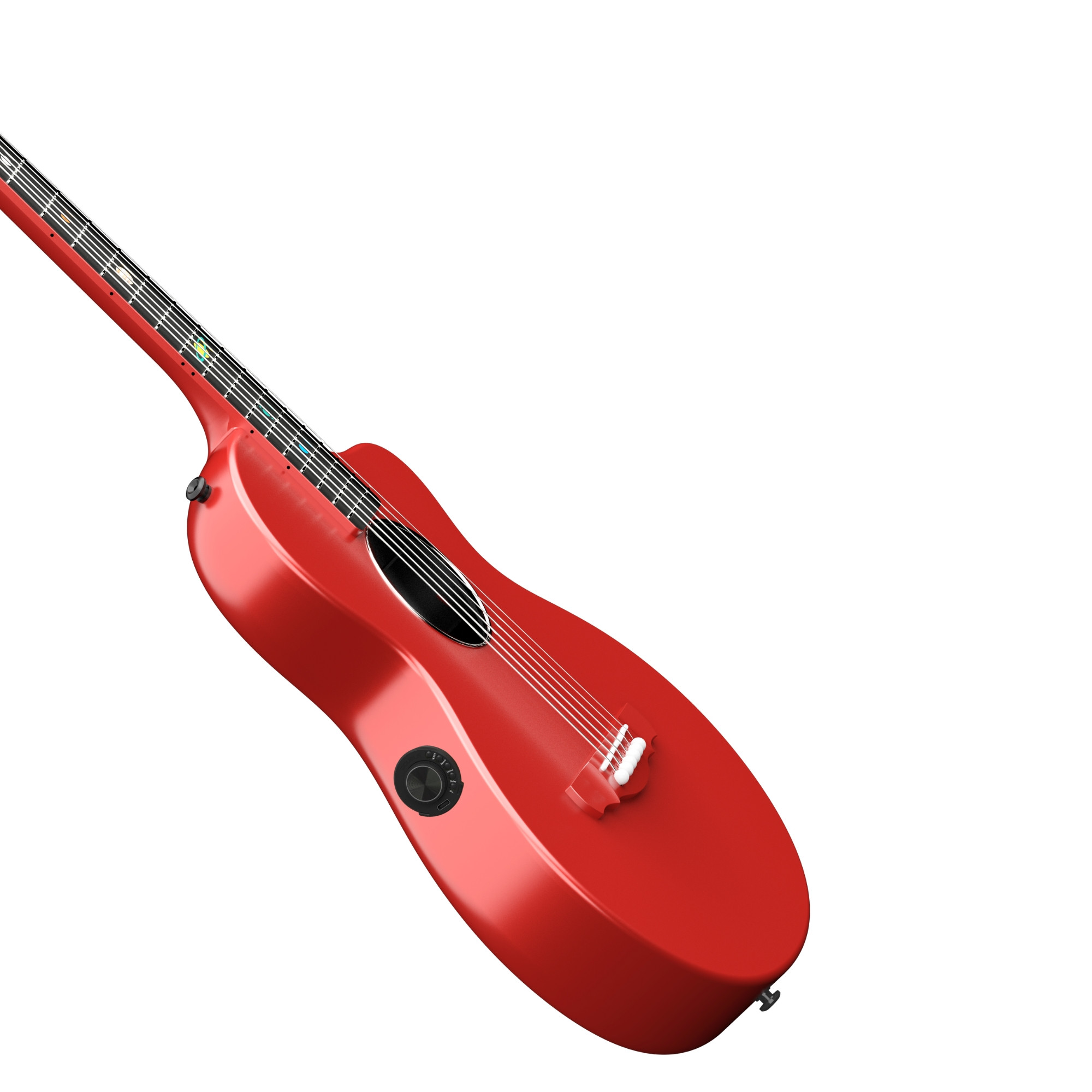 Natasha Asteroid Imperial red transacoustic OS1 Steel String carbon fibre guitar