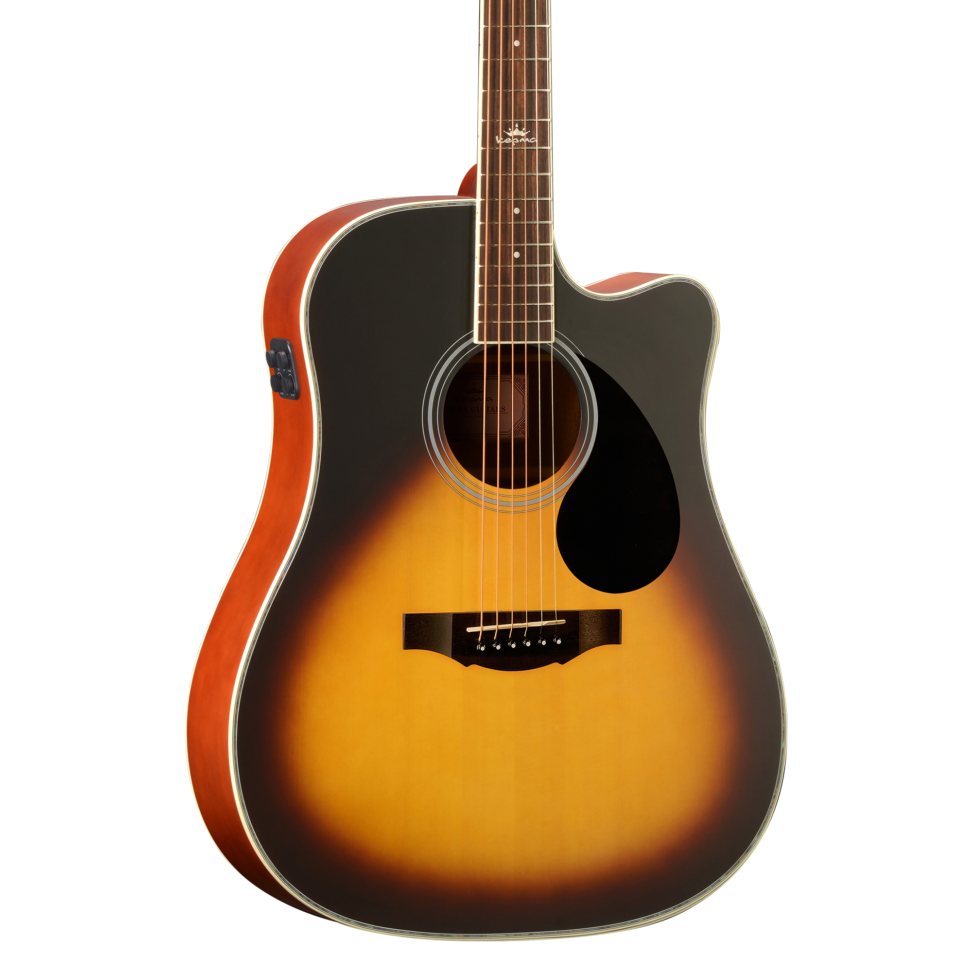 Kepma D1CE TRANS K10- Semi acoustic Guitar- Sunburst Matt