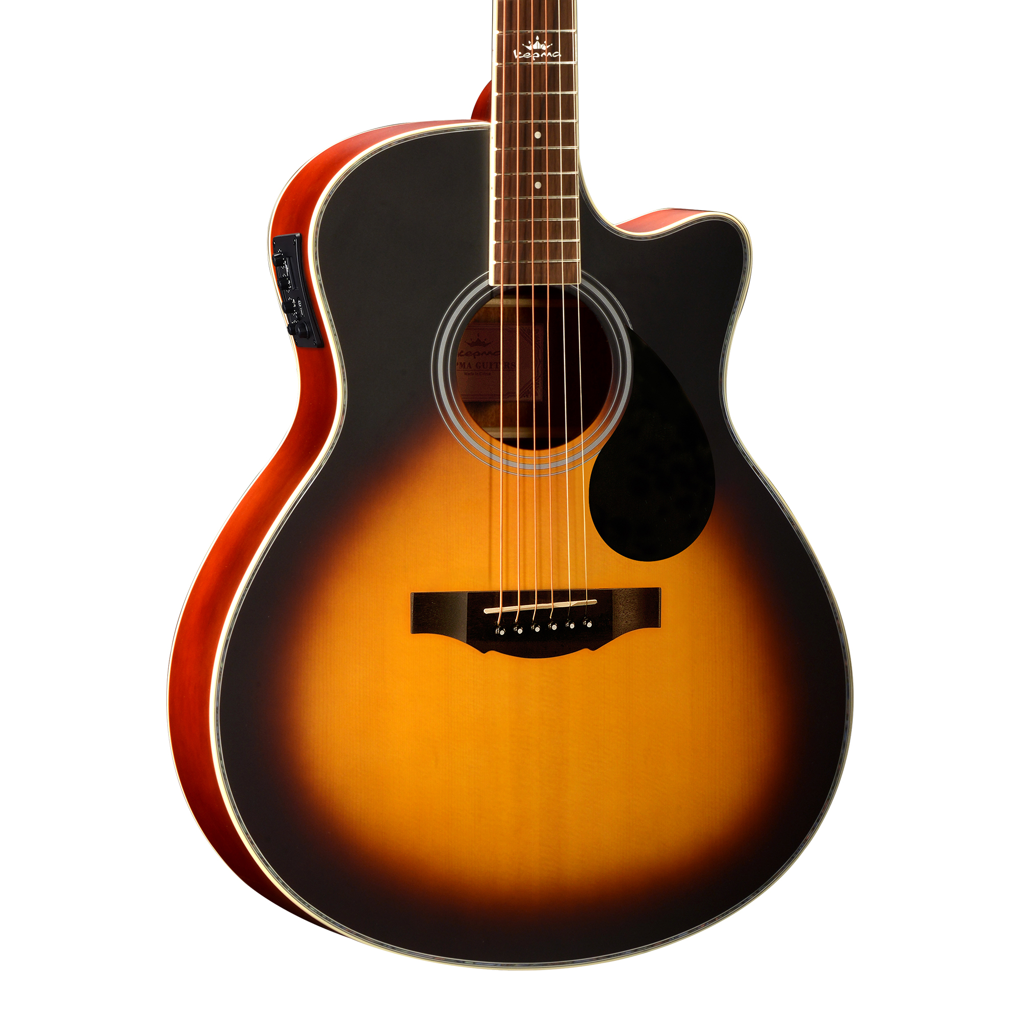 Kepma A1CE - Semi acoustic Guitar- Sunburst Matt
