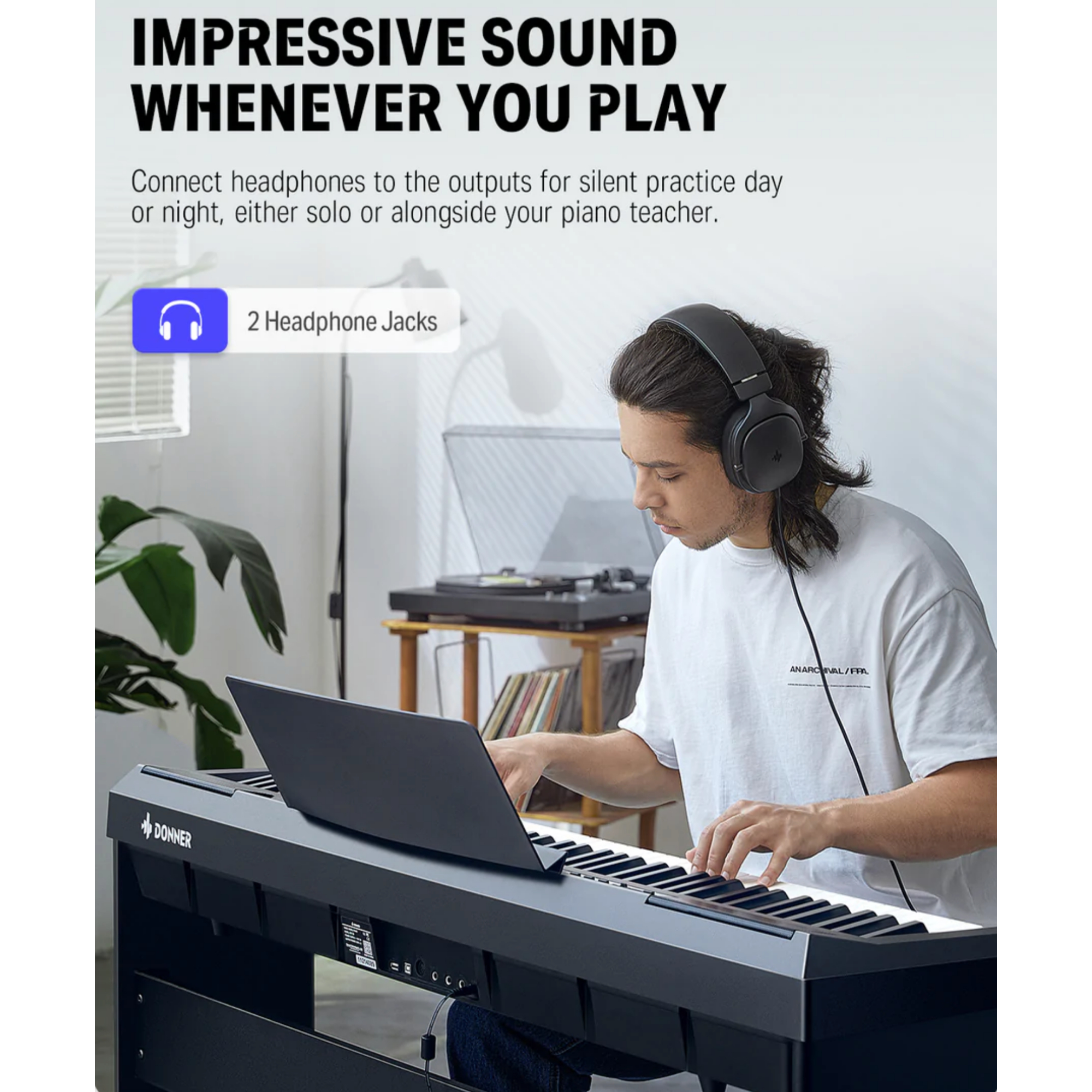 Donner DEP-20 Portable 88 Key Weighted Digital Piano with Detachable Furniture Stand 3 Pedals