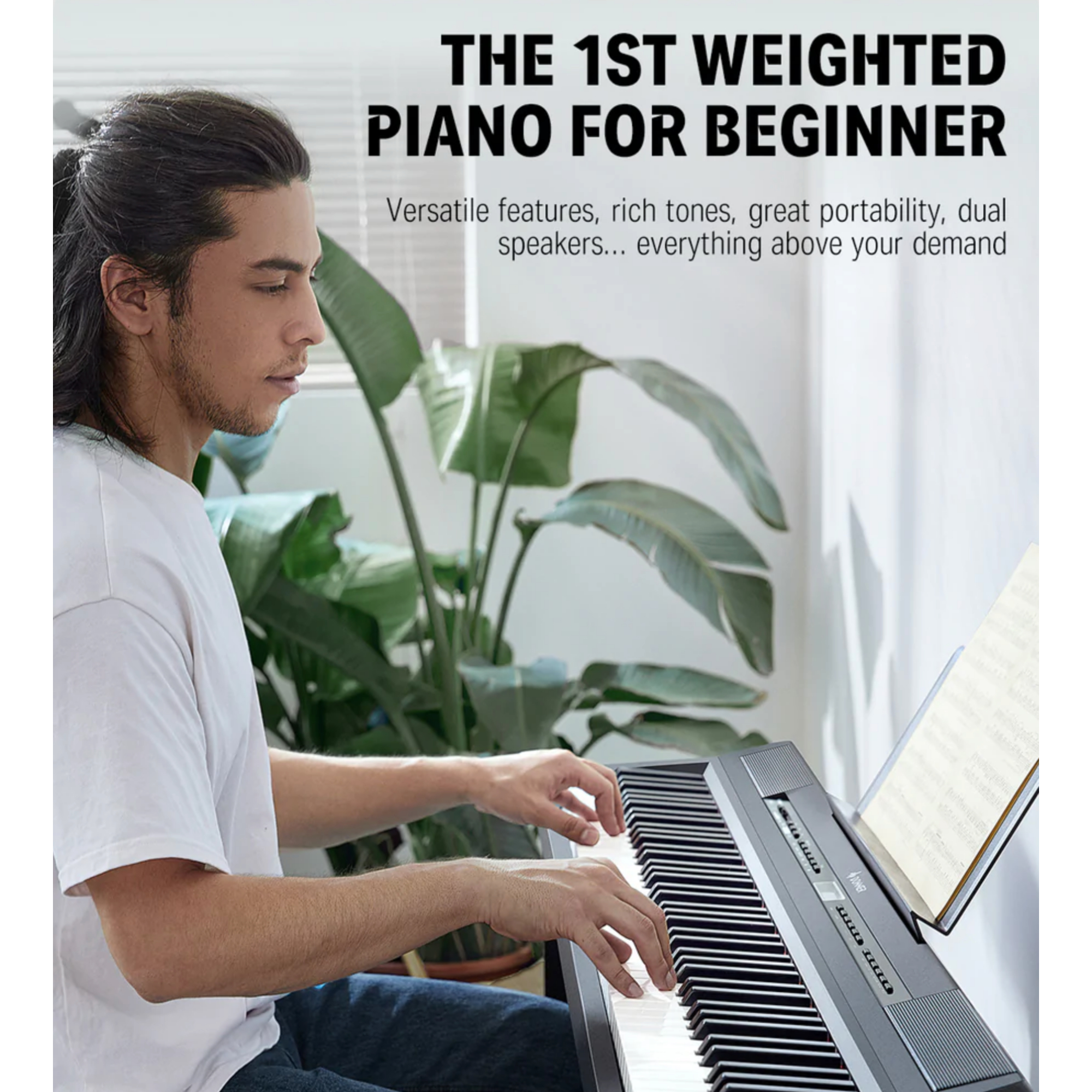 Donner DEP-20 Portable 88 Key Weighted Digital Piano with Detachable Furniture Stand 3 Pedals