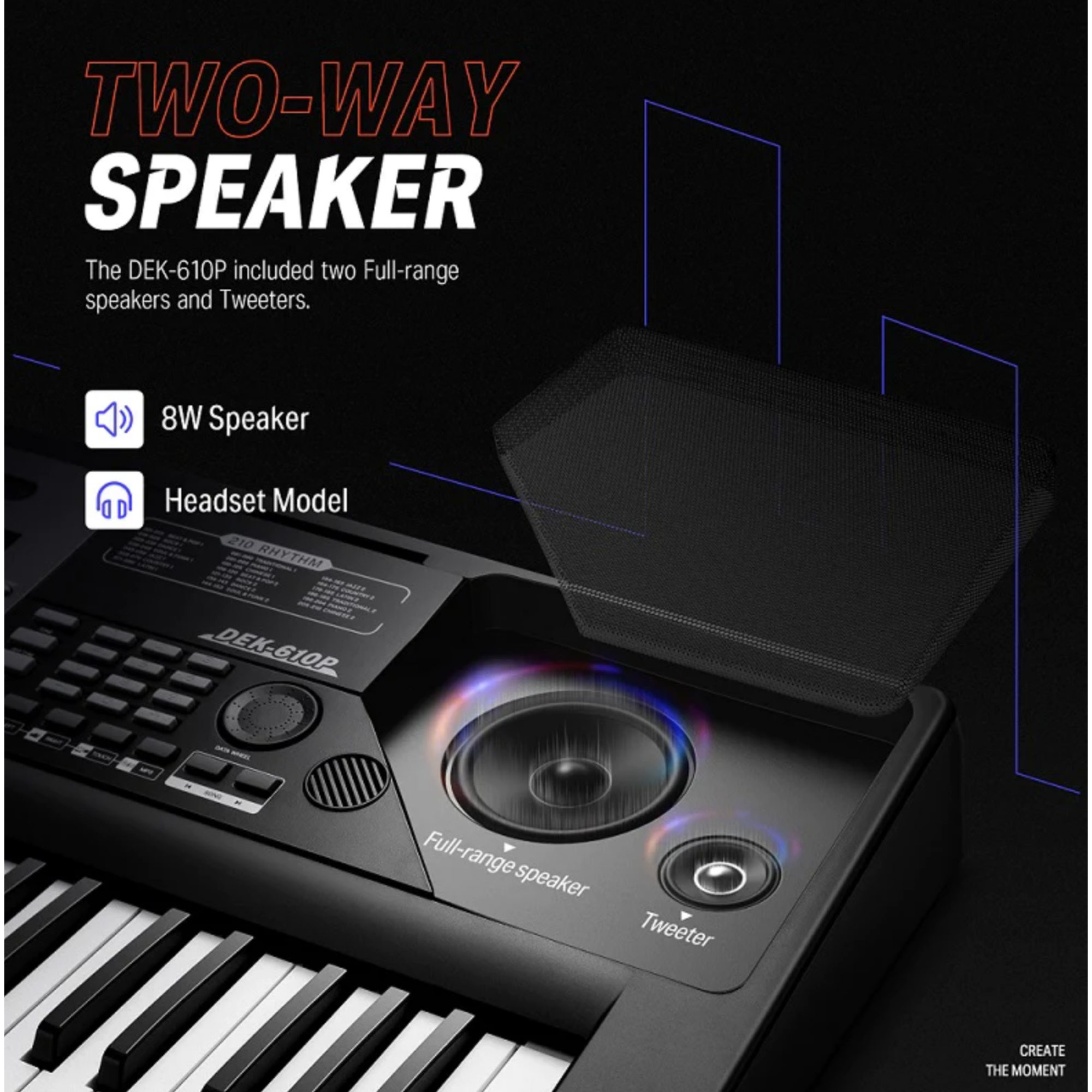 DEK610 Keyboard Piano 61 Key Piano Keyboard for BeginnerProfessional Electric Piano with Microphone Piano App Supports MP3USB MIDIMicrophoneInsertion of the pedal