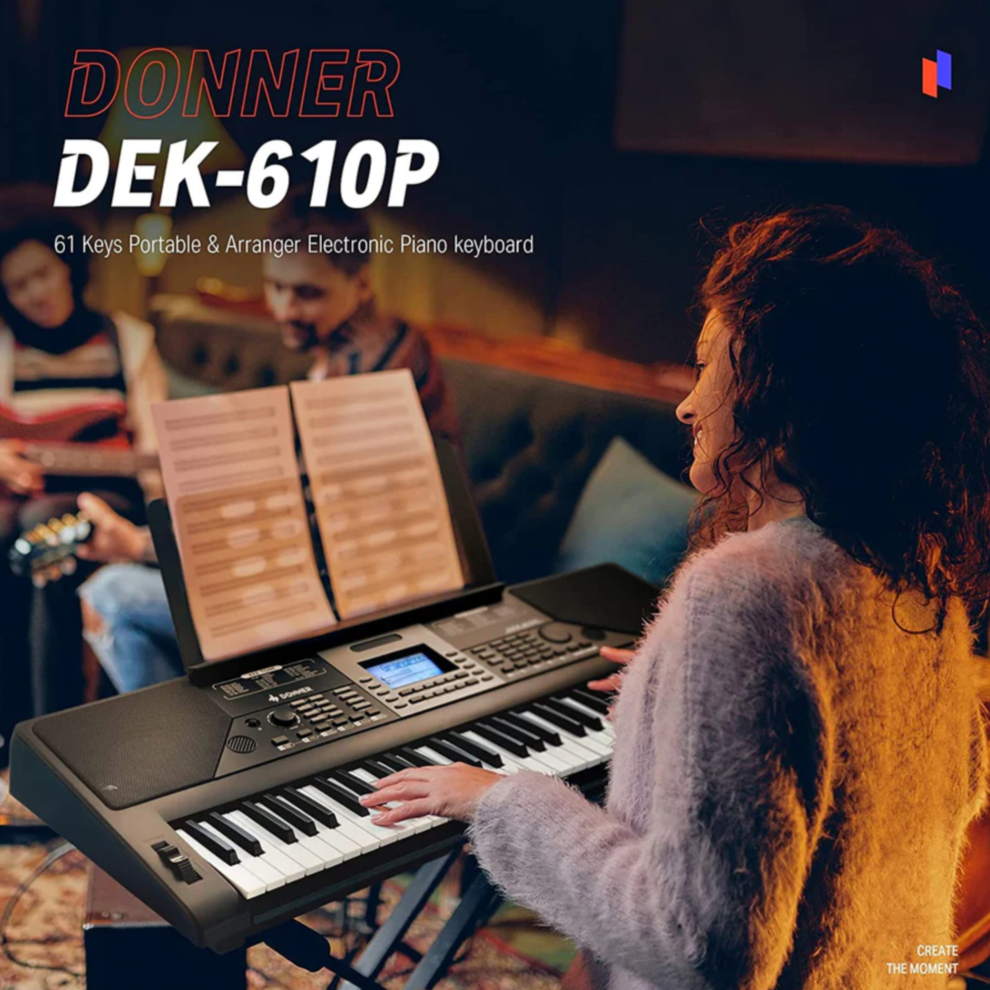 DEK610 Keyboard Piano 61 Key Piano Keyboard for BeginnerProfessional Electric Piano with Microphone Piano App Supports MP3USB MIDIMicrophoneInsertion of the pedal