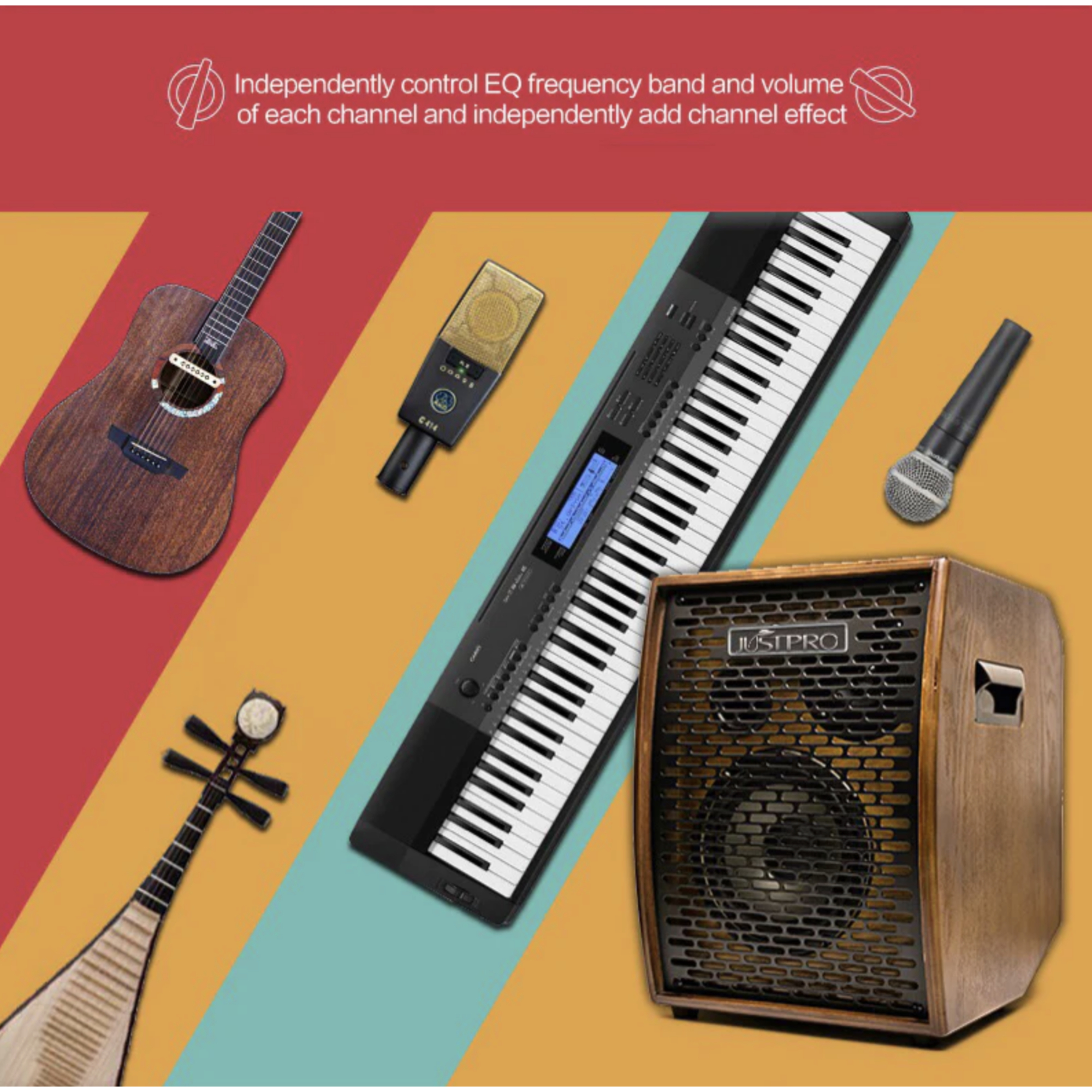 JustPRO MX100 100w Amplifier 4 Independent Channels Noise Elimination