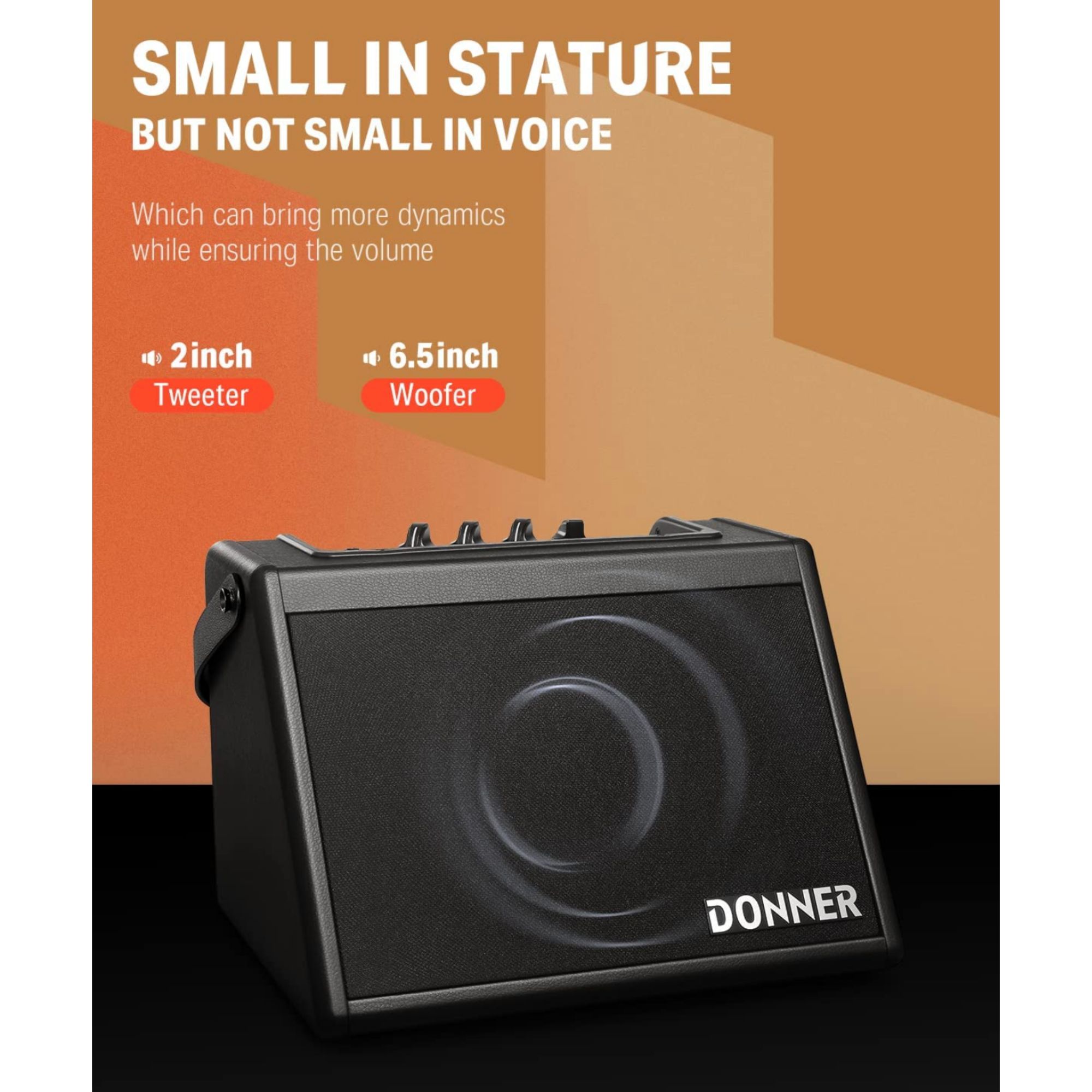 Donner Mini Electric Drum Amp 20W Wireless Electronic Drum Amplifier Keyboard Speaker DDA-20 Protable for Home Practice