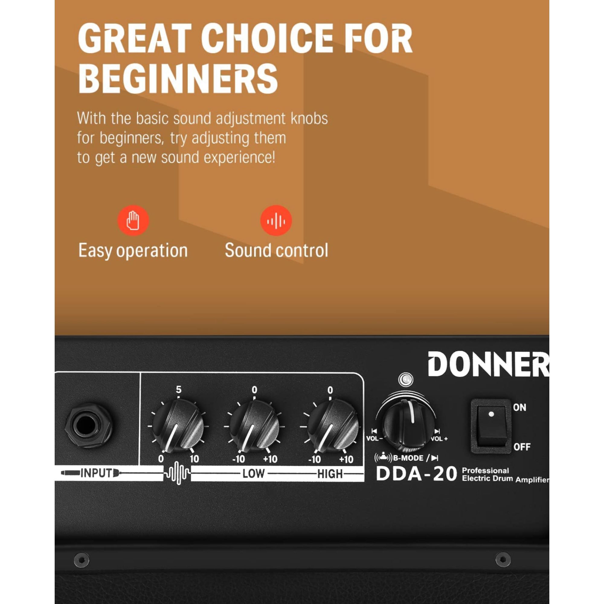 Donner Mini Electric Drum Amp 20W Wireless Electronic Drum Amplifier Keyboard Speaker DDA-20 Protable for Home Practice