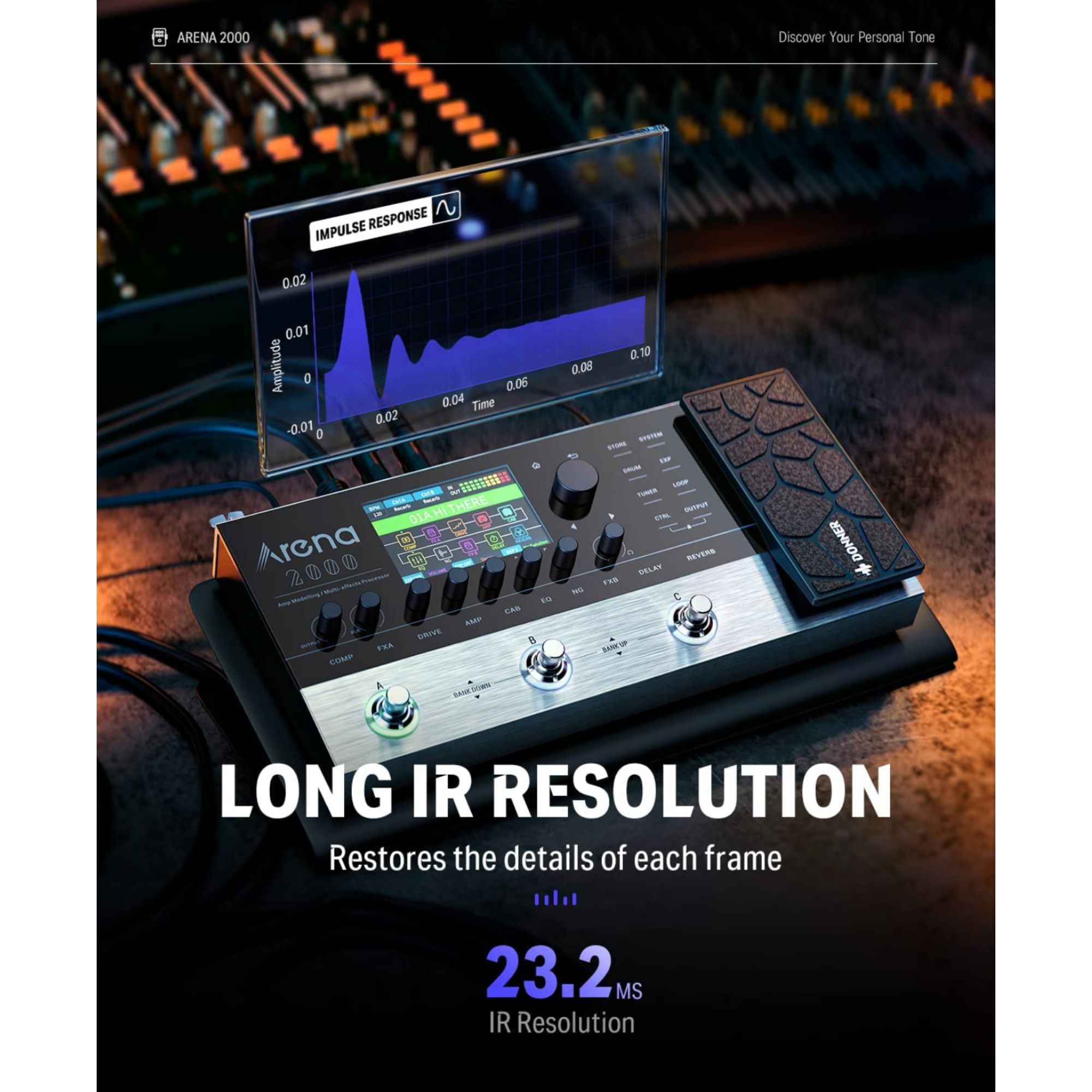 Donner Arena 2000 Multi-Effect Guitar Pedal AMP Modeling Multiple Effects Processor