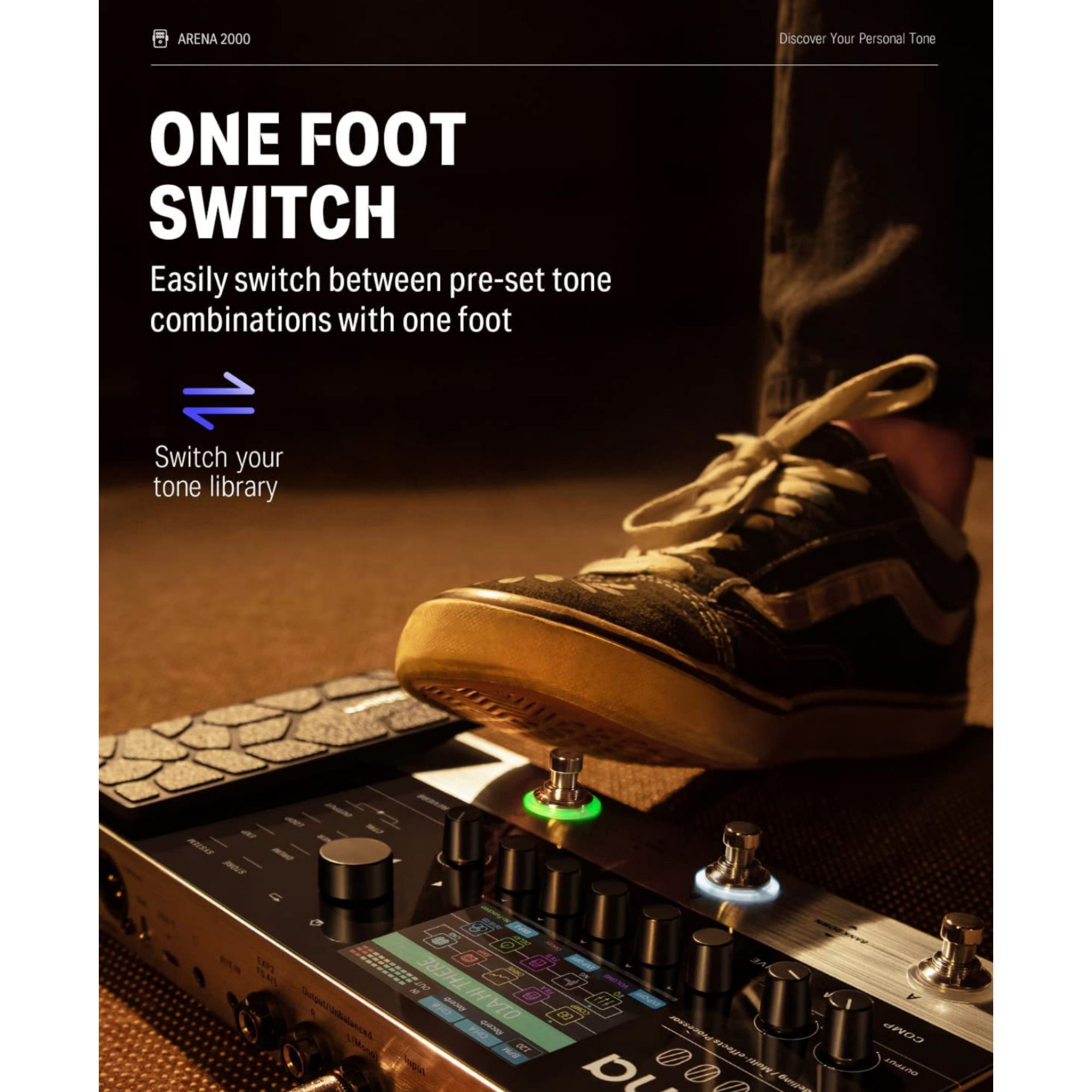 Donner Arena 2000 Multi-Effect Guitar Pedal AMP Modeling Multiple Effects Processor