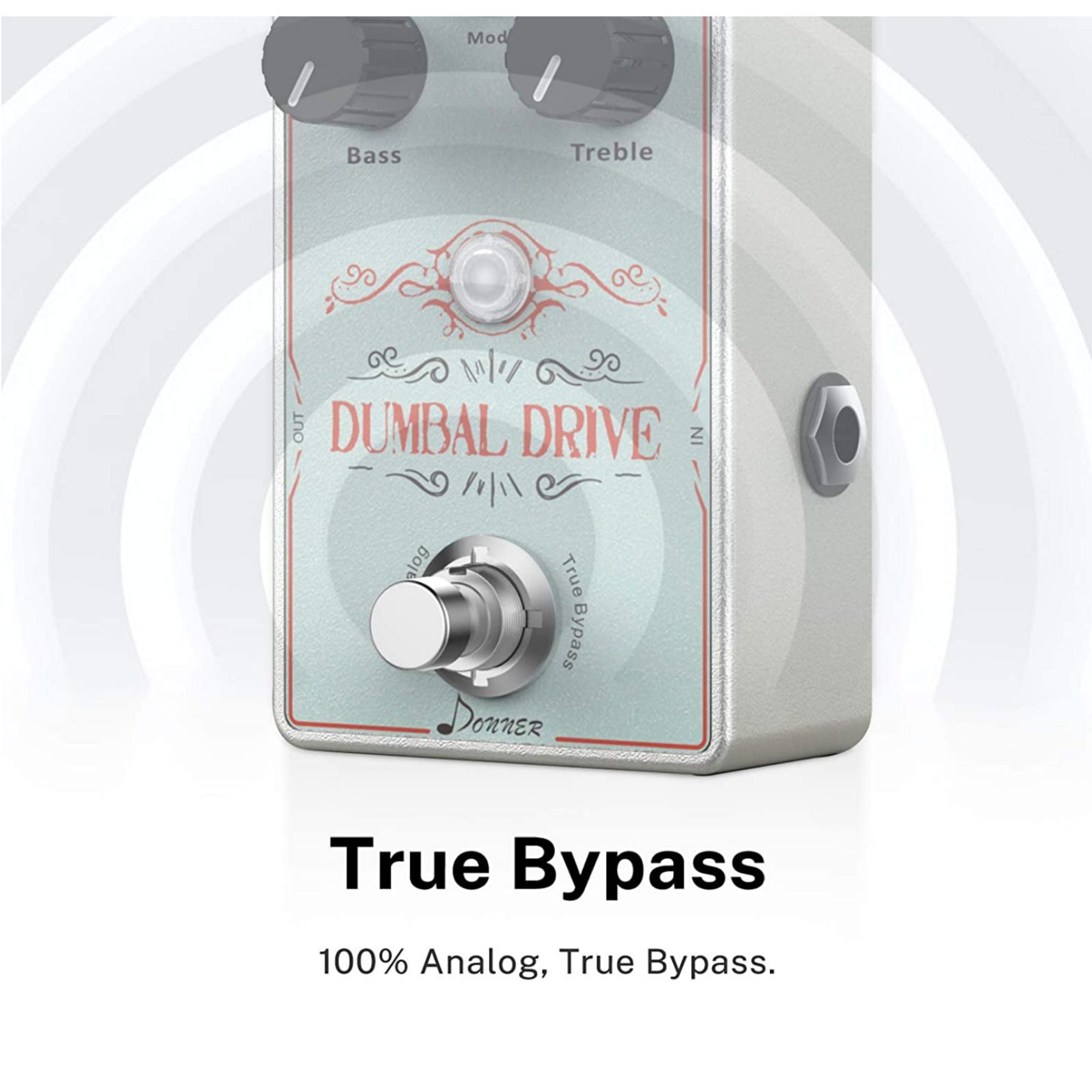 Donner Dumbal Drive Overdrive Guitar Pedal Transparent Overdrive with 2 Band EQ Boost Effect Pure Analog True Bypass