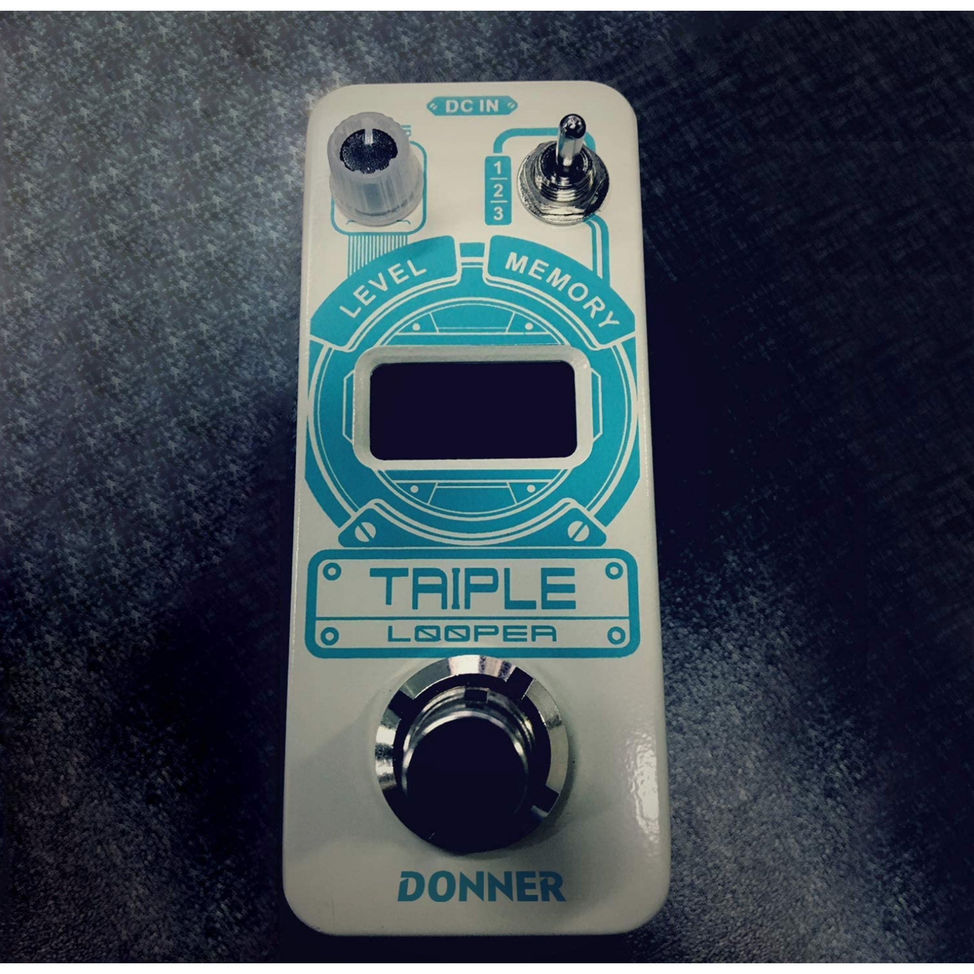 Donner Triple Looper Guitar Pedal Loop Pedal with Screen 3 Loops 30 mins Looping Time Looper Pedal Unlimited Overdubs UndoRedo True Bypass