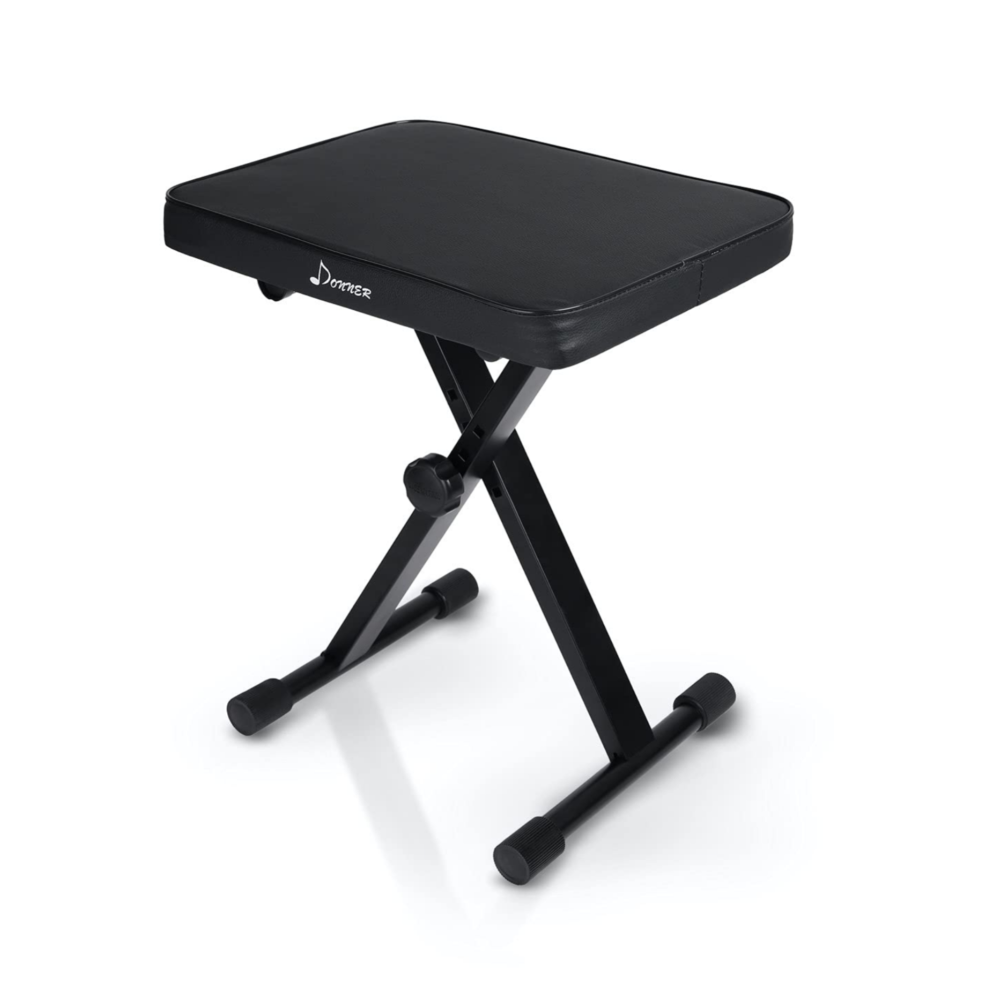 Donner Adjustable Piano Keyboard Bench X-Style Bench Stool Chair Seat High-Density Sponges Non-Skid Design Black