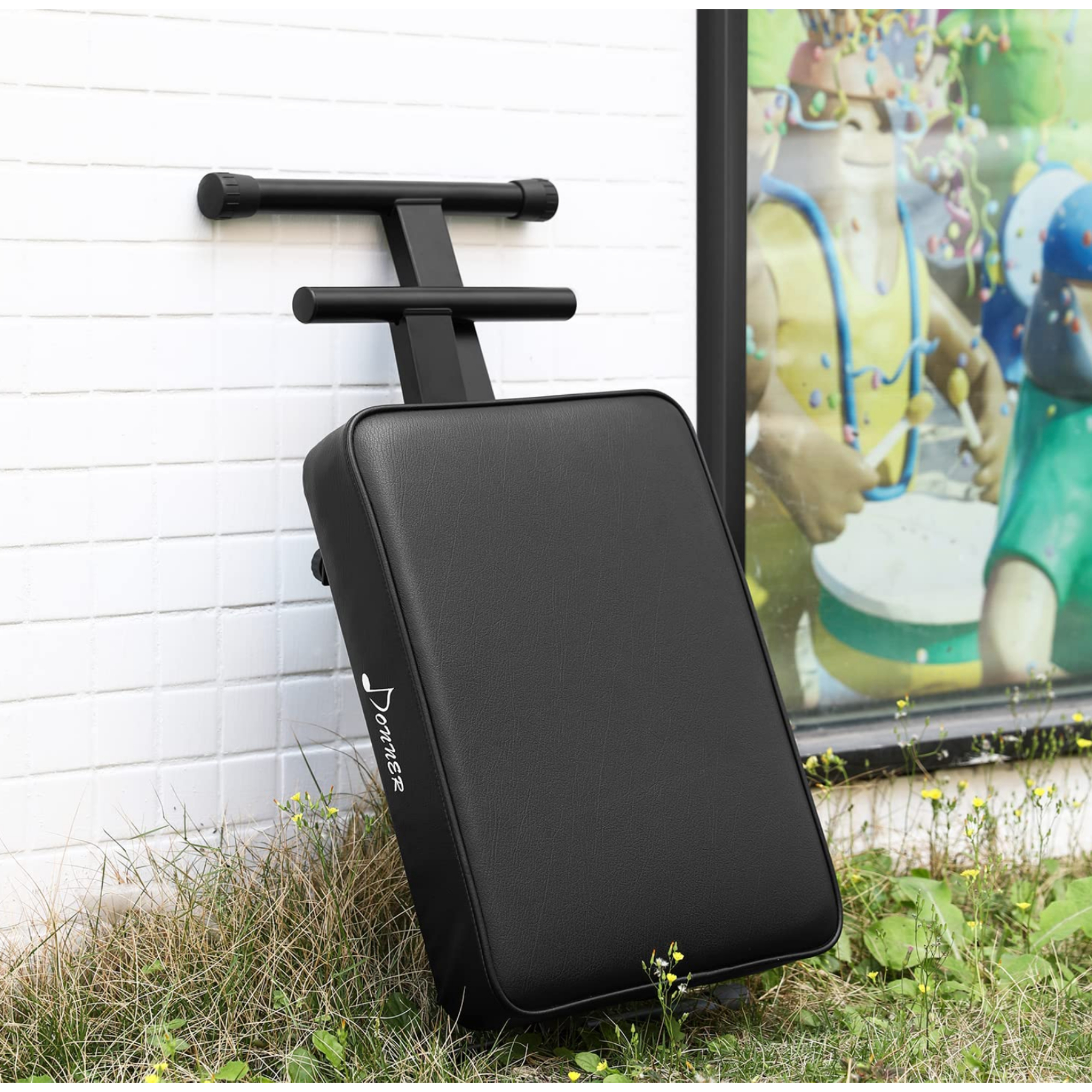 Donner Adjustable Piano Keyboard Bench X-Style Bench Stool Chair Seat High-Density Sponges Non-Skid Design Black