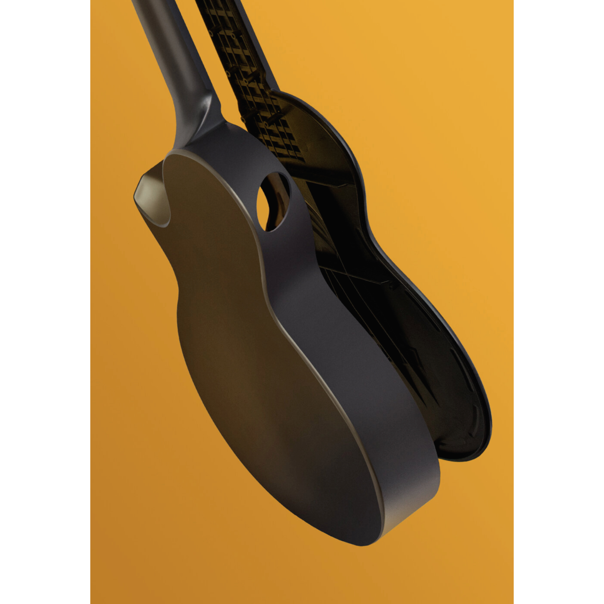 Enya Tenor Nova UE PRO Transacoustic Carbon Fiber Travel Ukulele- Black