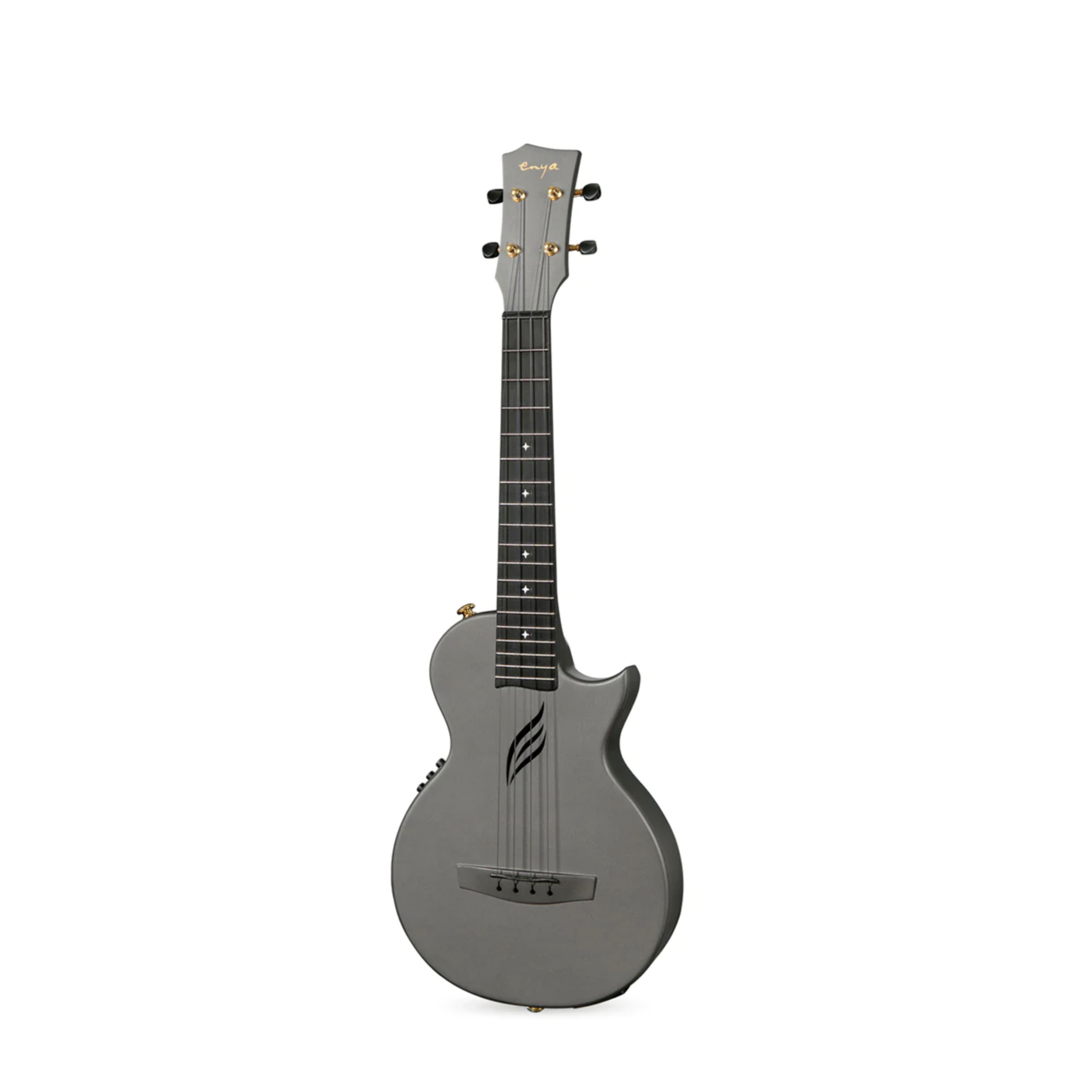 Enya Tenor Nova UE PRO Transacoustic Carbon Fiber Travel Ukulele- Black