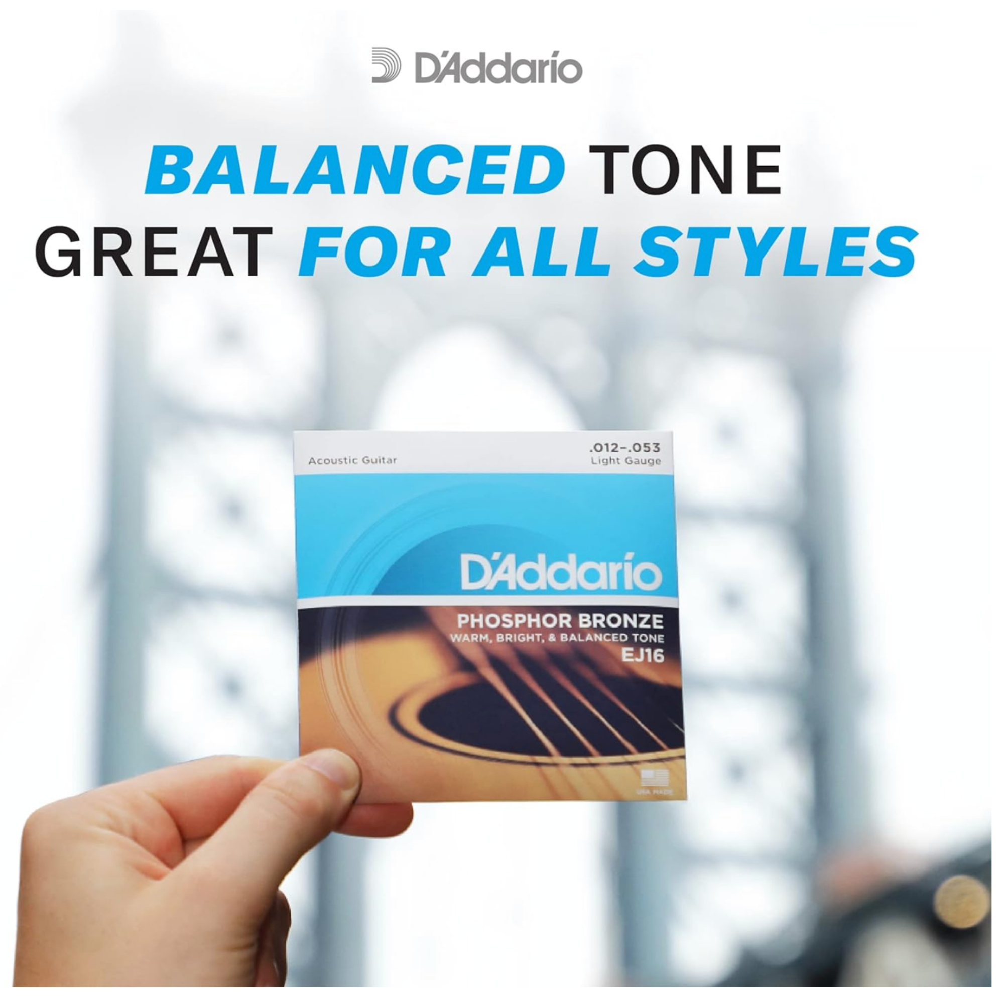 DAddario EJ26 Acoustic 11-52 Custom Light Guitar Strings