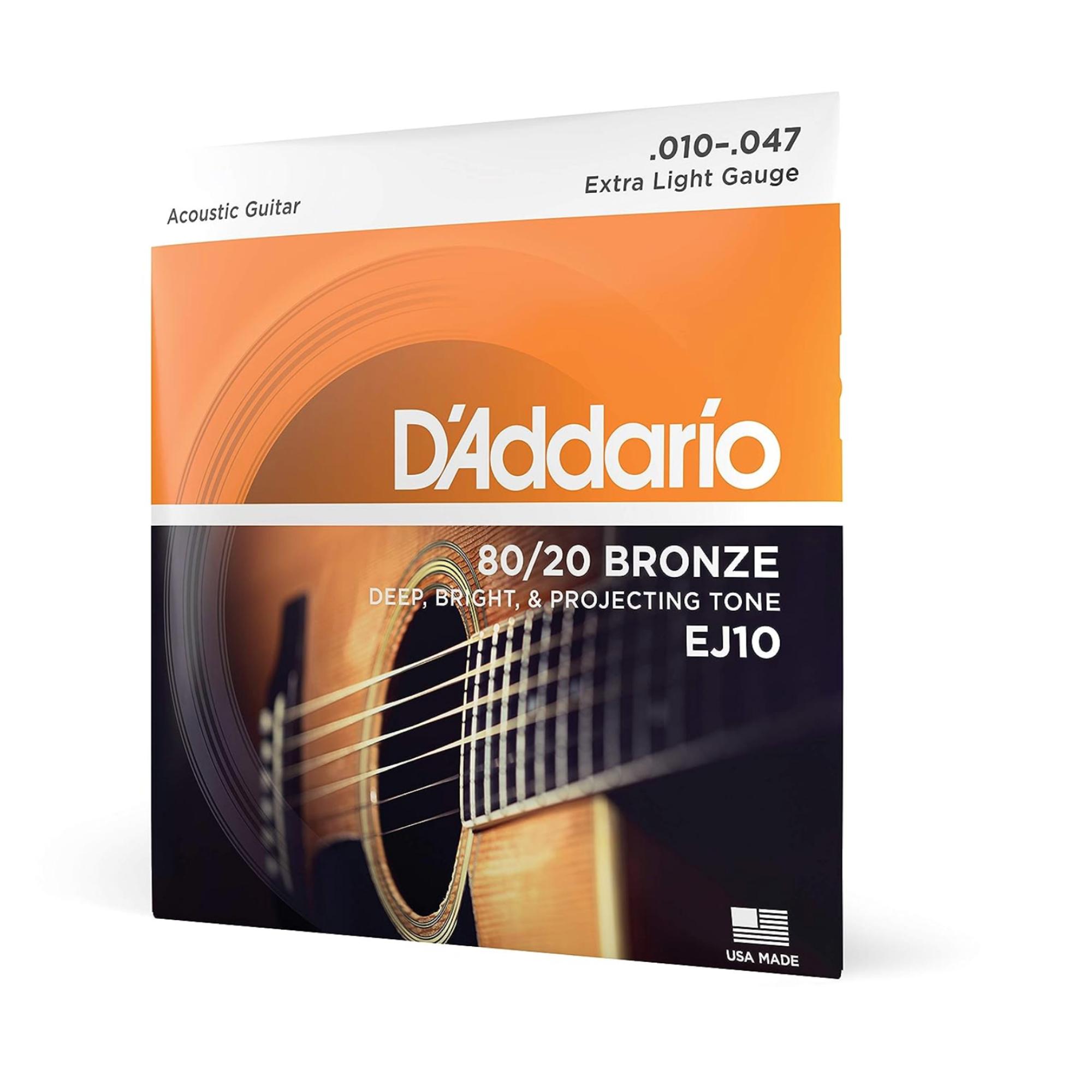 DAddario EJ10 Bronze Acoustic 10-47 Extra Light Guitar Strings