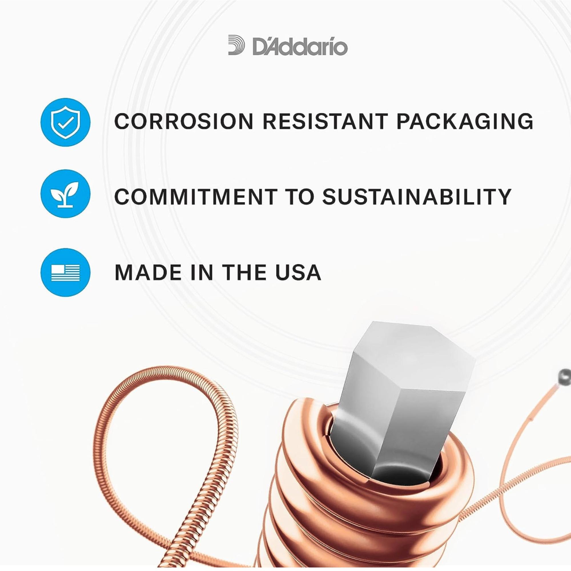 DAddario EJ11 12-53 Bronze Light Acoustic Guitar Strings