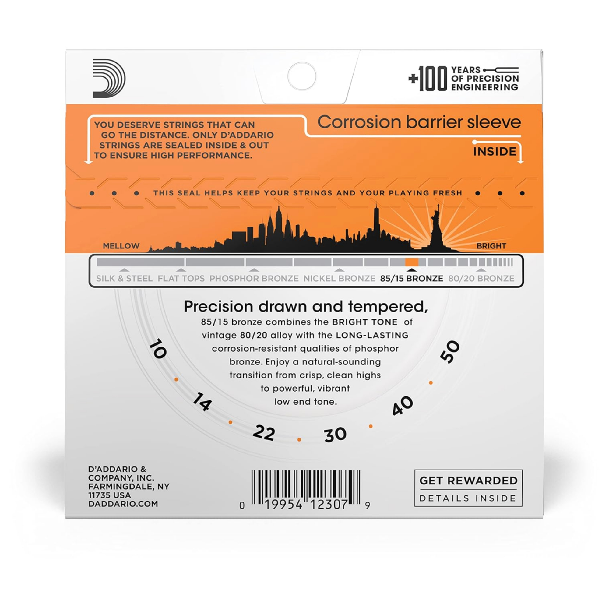 DAddario EZ900 8515 Bronze Great American Extra Light Acoustic Guitar Strings