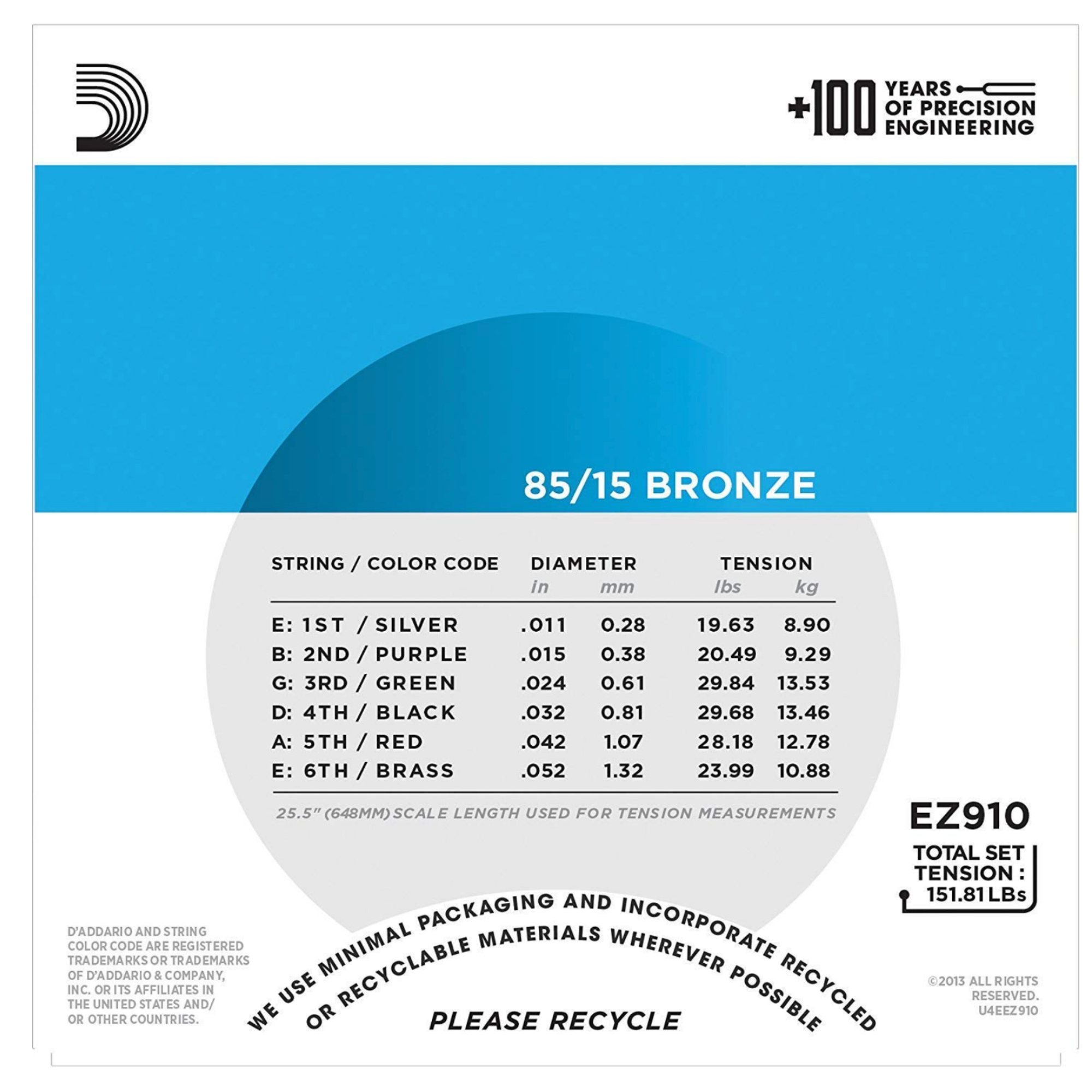 DAddario Acoustic Guitar Strings Set EZ910