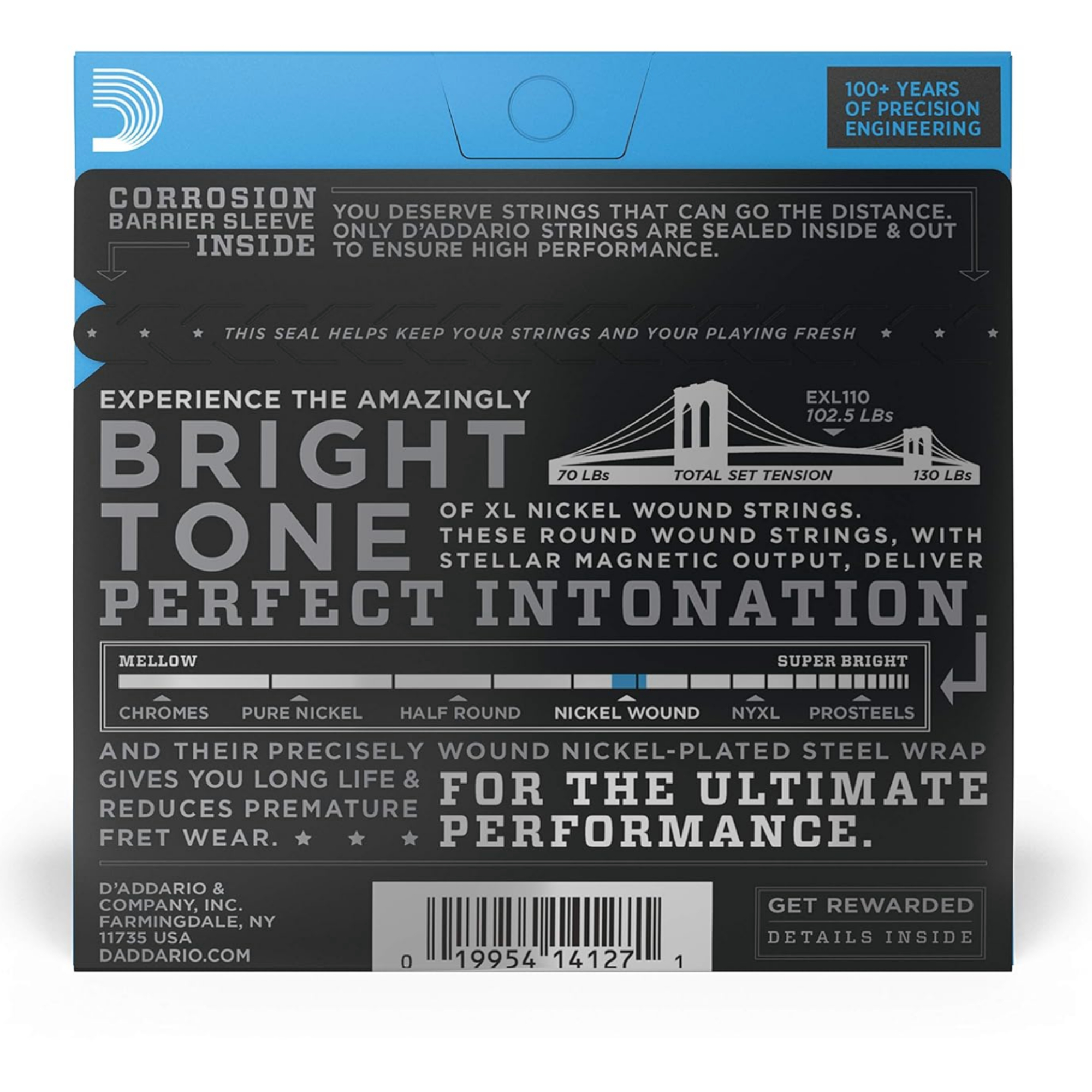 DAddario EXL110 Electric Guitar Strings Nickel Regular Light