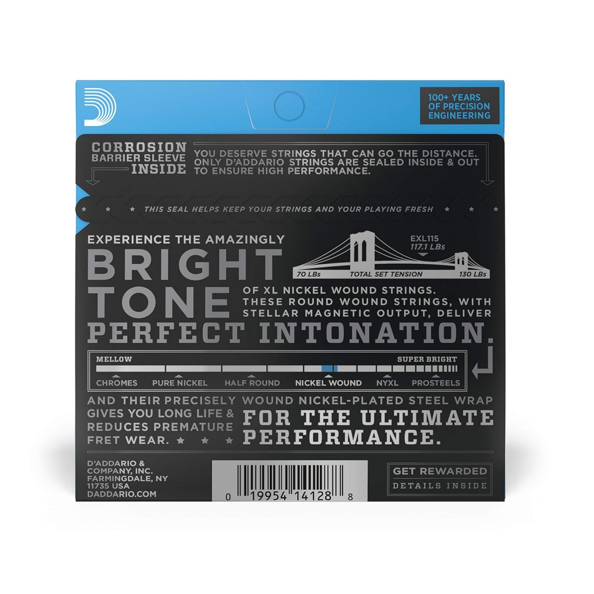 DAddario EXL115 Nickel Wound 11-49 Medium Electric Guitar Strings