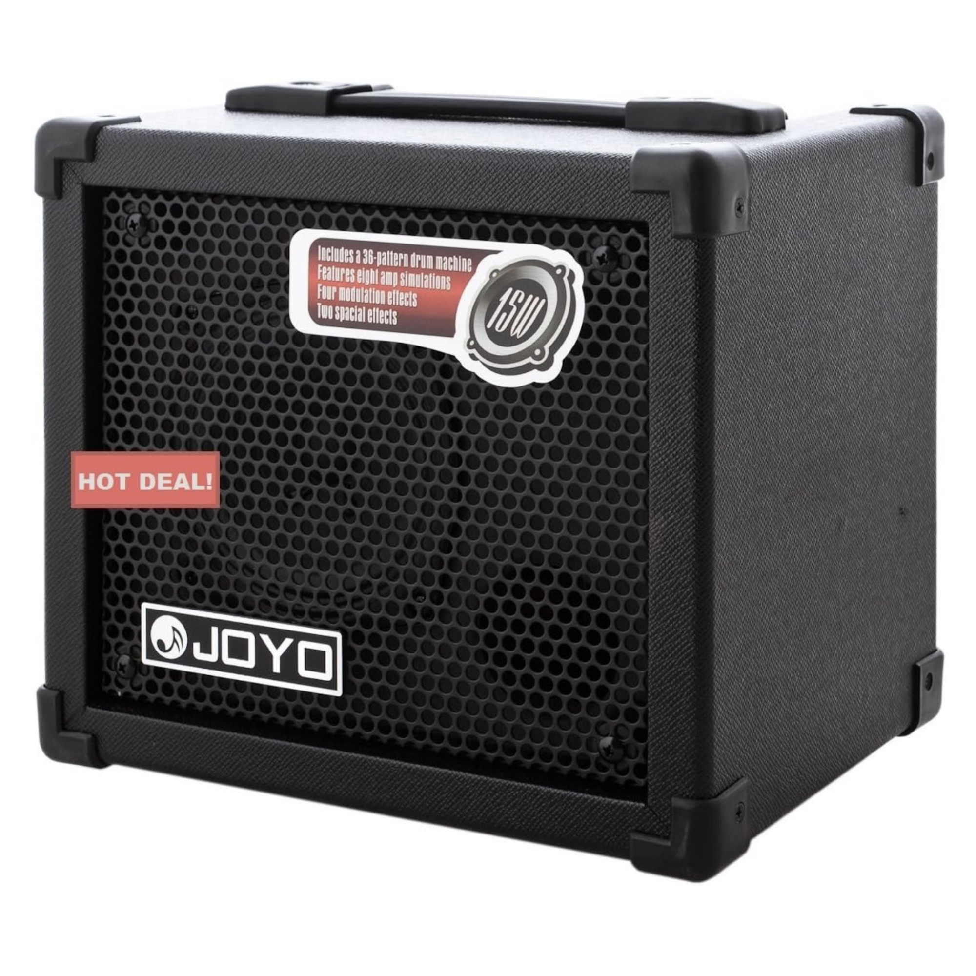 JOYO DC15 15W Digital Guitar Amplifier with Delay Reverb Effect 36 Pattern Drum