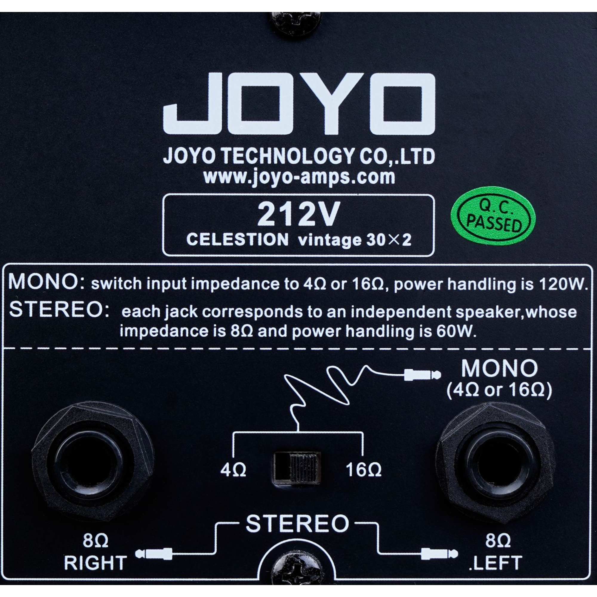 JOYO 212V 2X12 SPEAKER CABINET WITH 2 CELESTION V30S