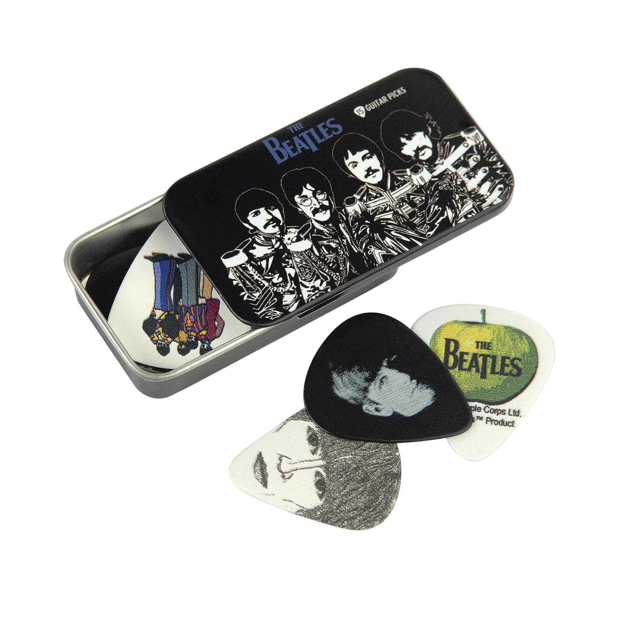 Planet Waves 1CAB4-15BT3 Beatles Signature Guitar Pick Tins Sgt Peppers 15 Picks
