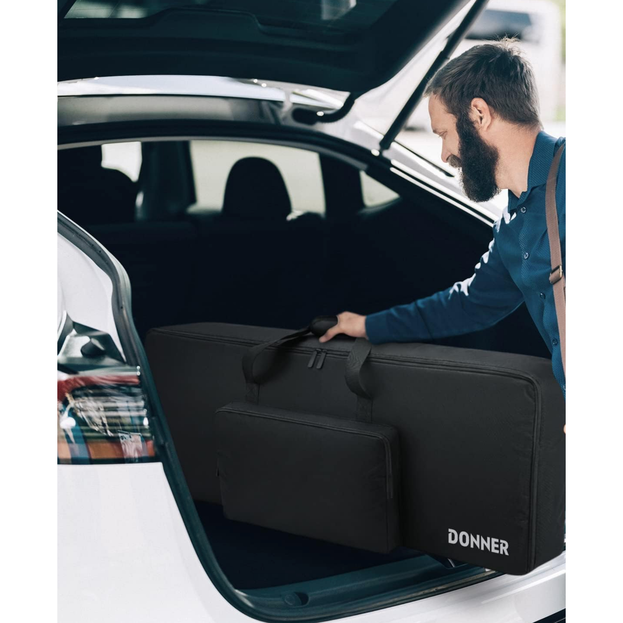 Donner 61 Key Keyboard Case Portable Electric Piano Keyboard Gig Bag Waterproof Durable 600D Nylon Oxford Cloth 10mm Cotton Padded 41x 16x 5 Black