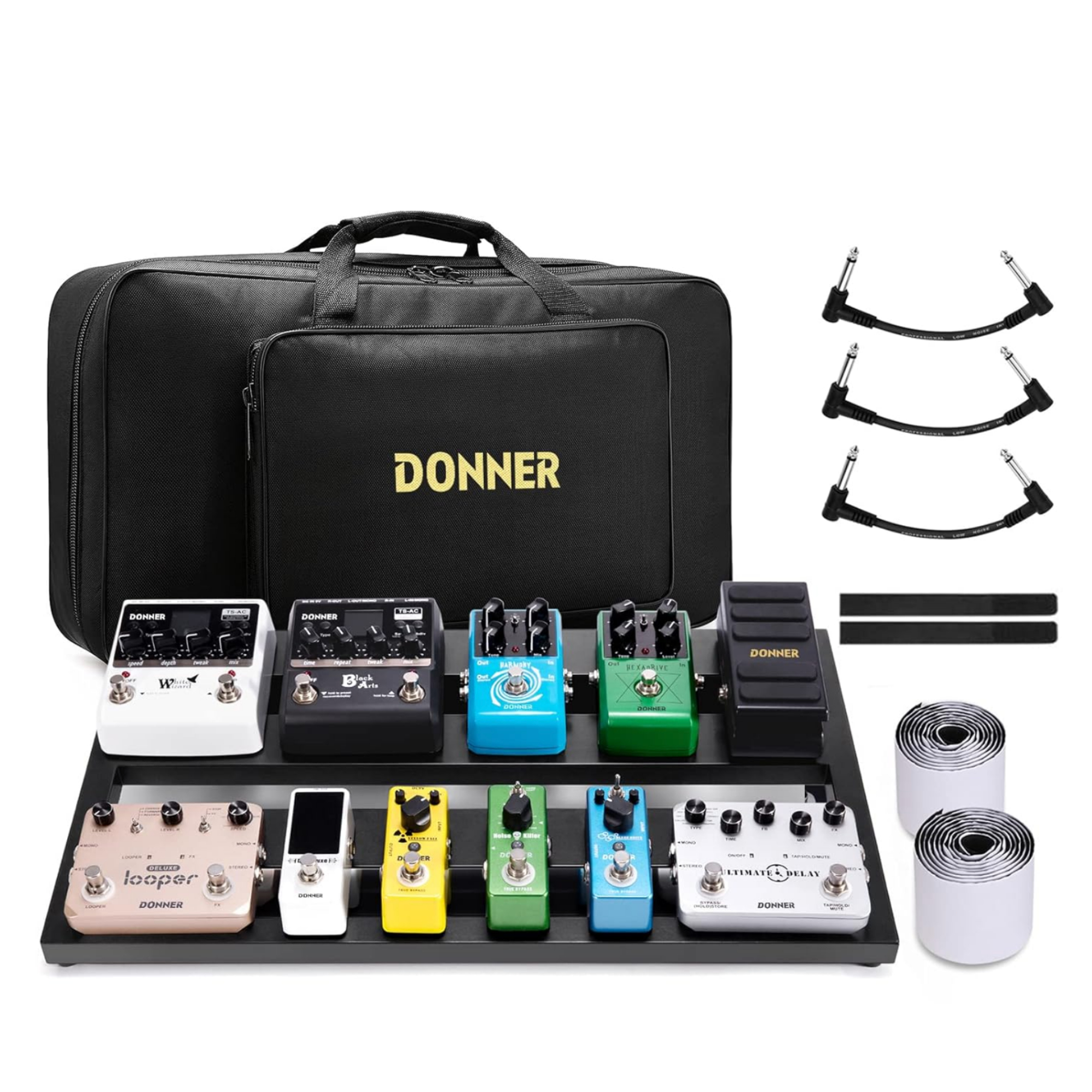 Donner Guitar Pedal Board Case DB-3 Aluminium Pedalboard 20 x 114 x 4 with Bag